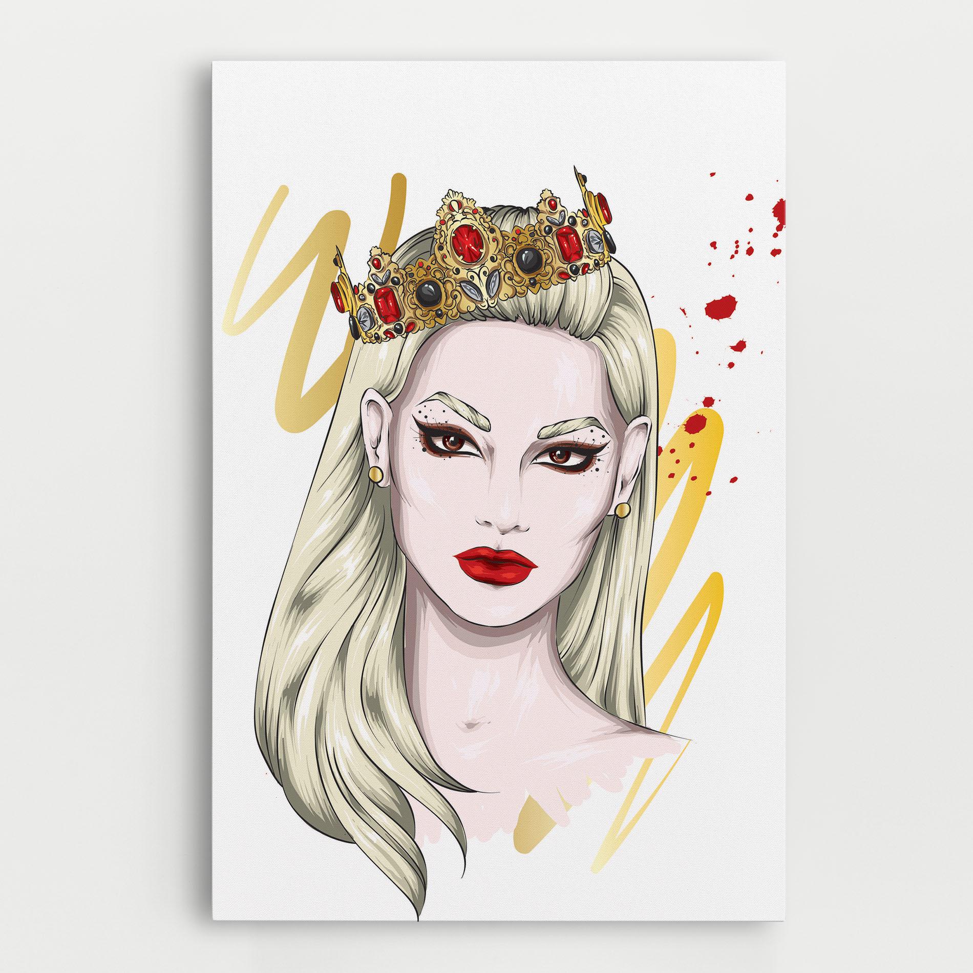 Картина на платно Gold Crown Woman mockup 0