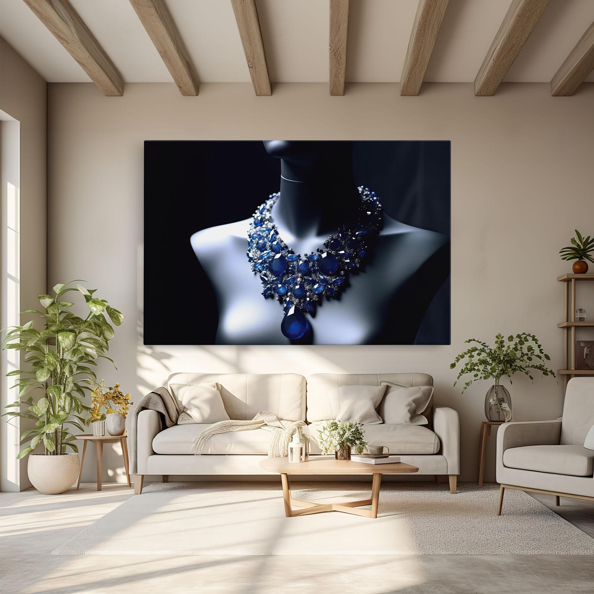 Картина на платно Blue Diamonds Necklace mockup 6