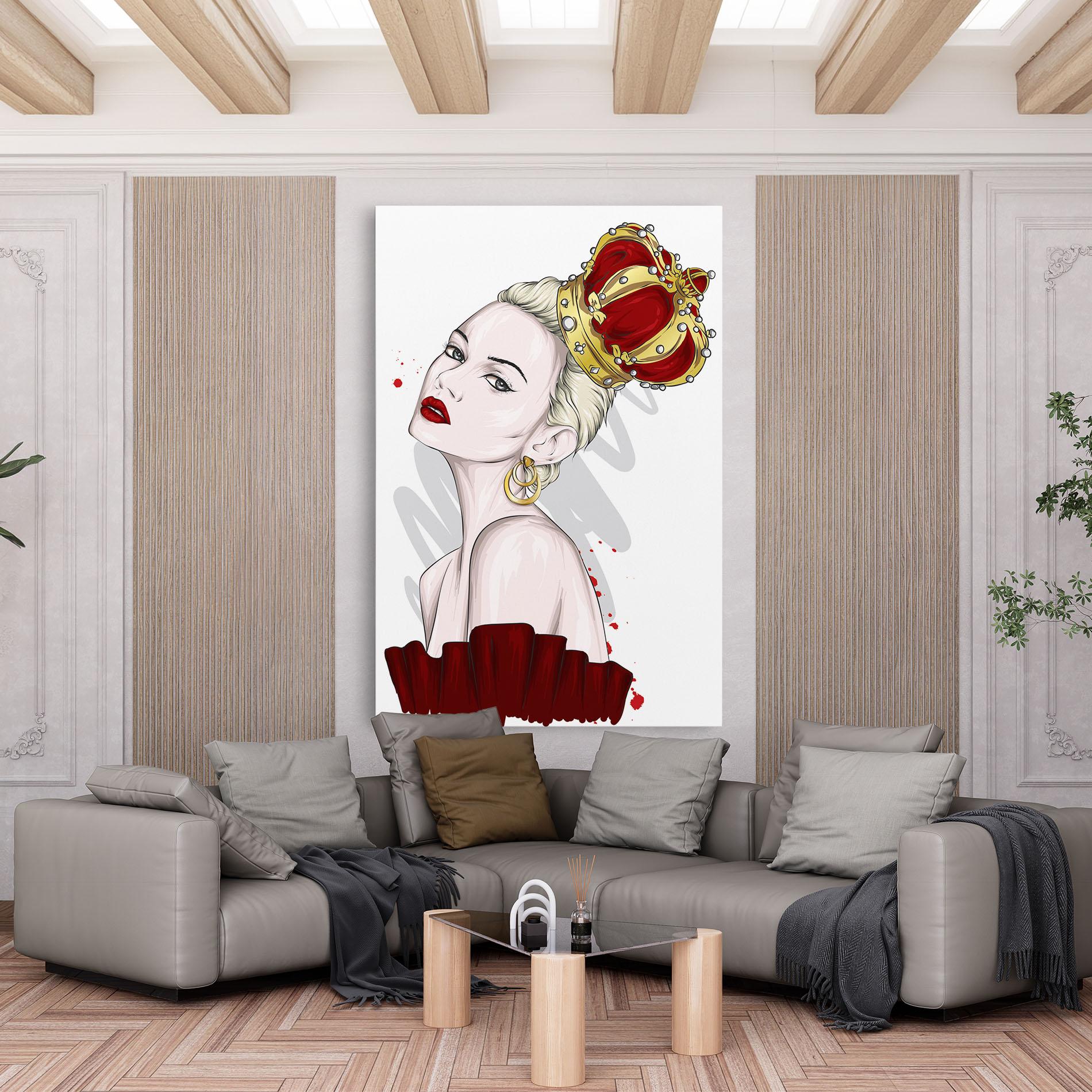 Картина на платно Big Red Crown mockup 6
