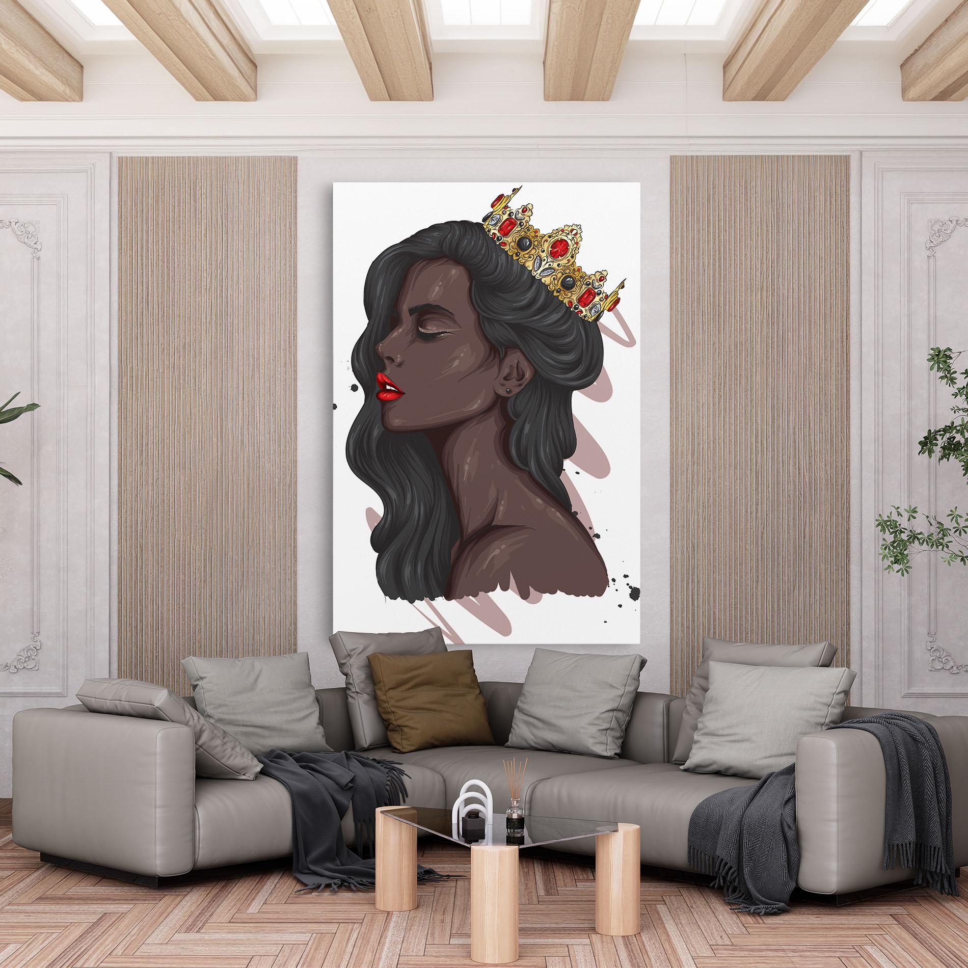 Картина на платно Black Woman With Crown mockup 6