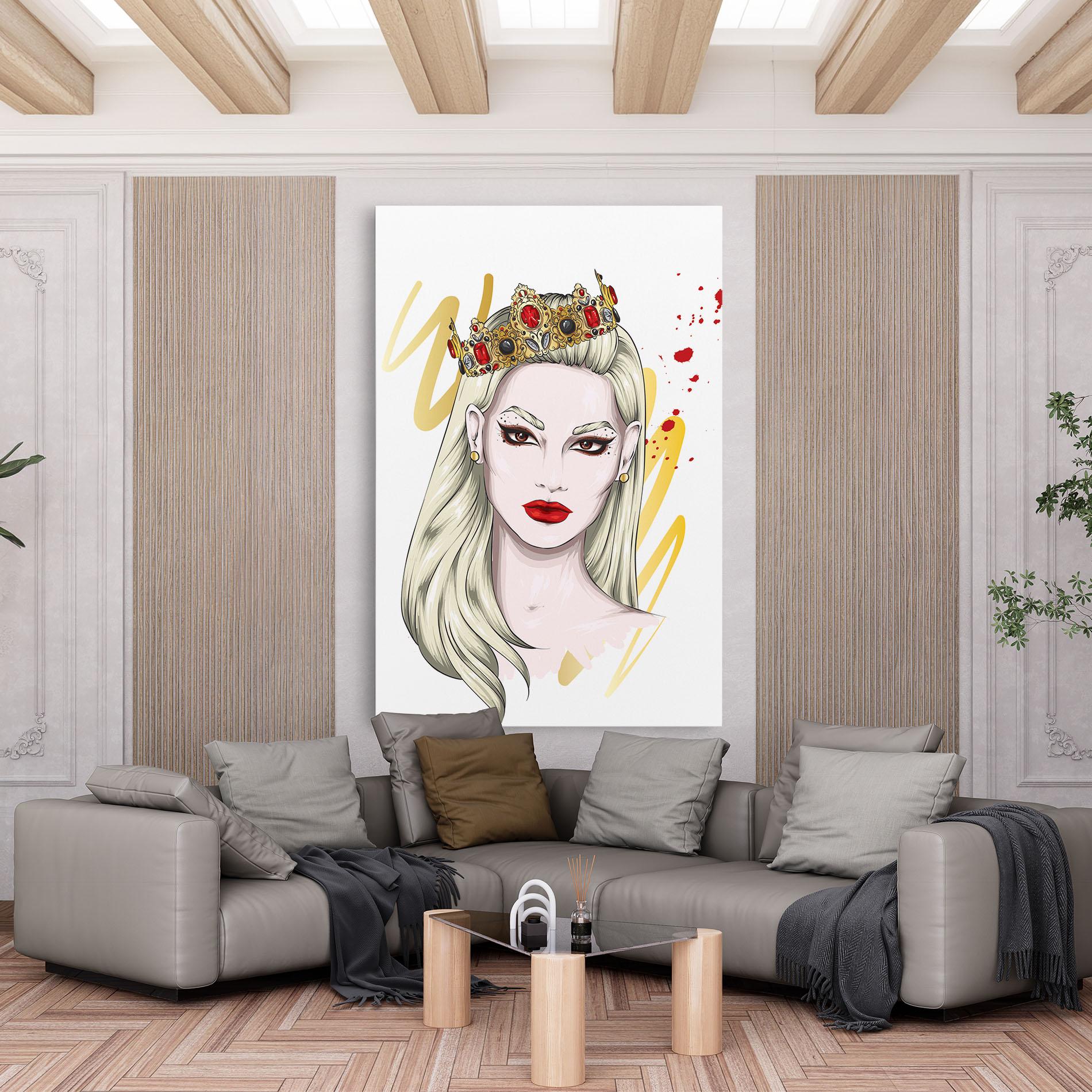 Картина на платно Gold Crown Woman mockup 6