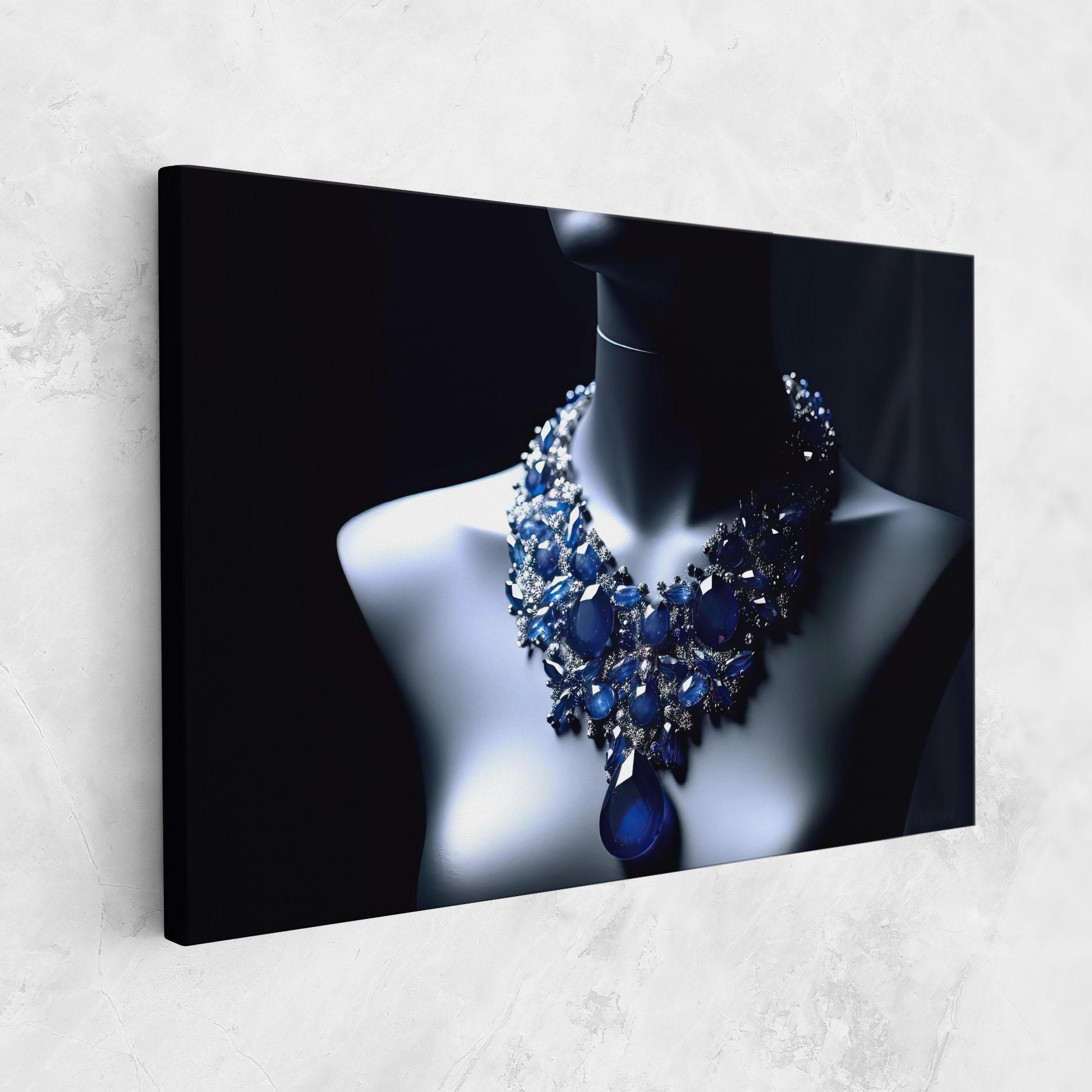 Картина на платно Blue Diamonds Necklace mockup 1