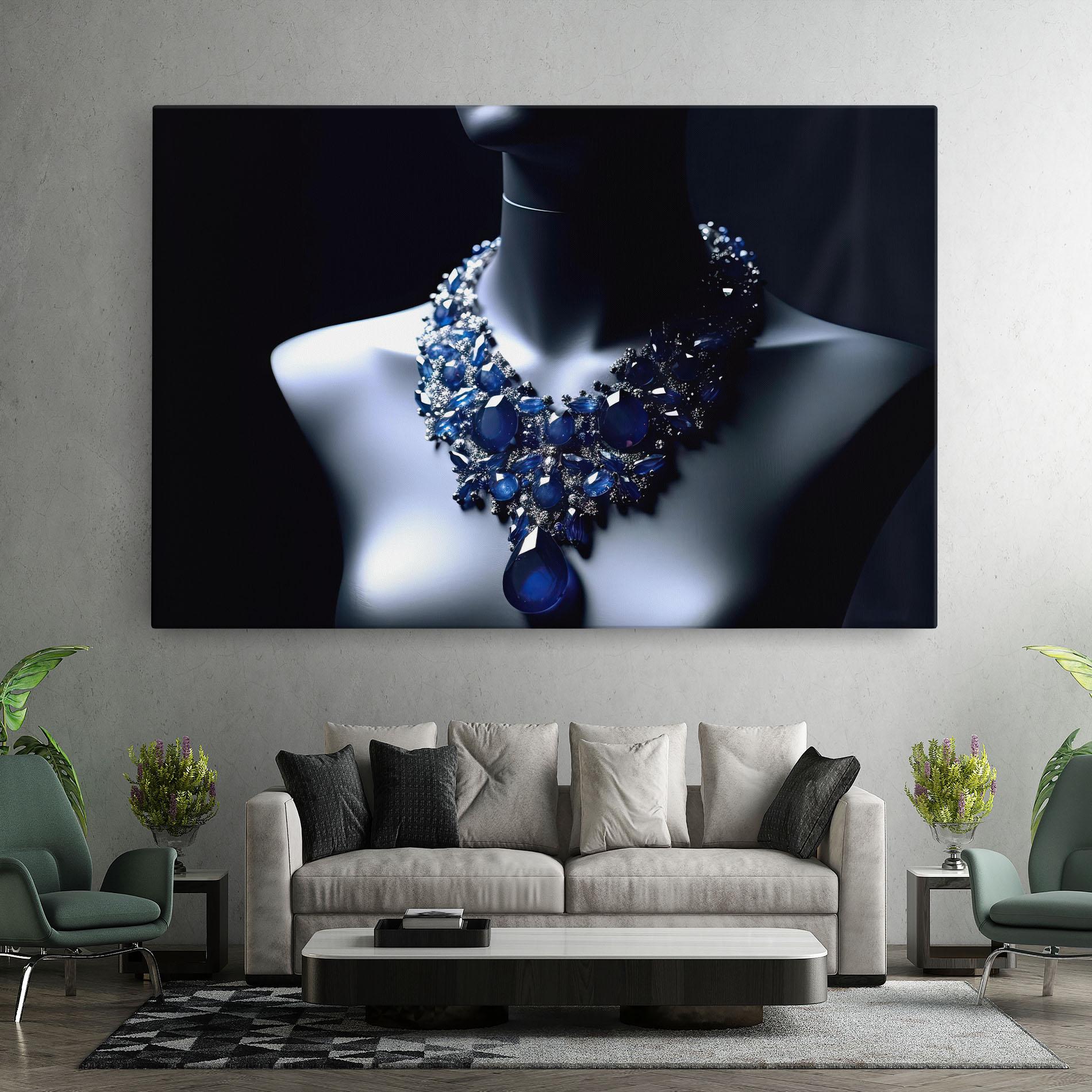 Картина на платно Blue Diamonds Necklace mockup 7