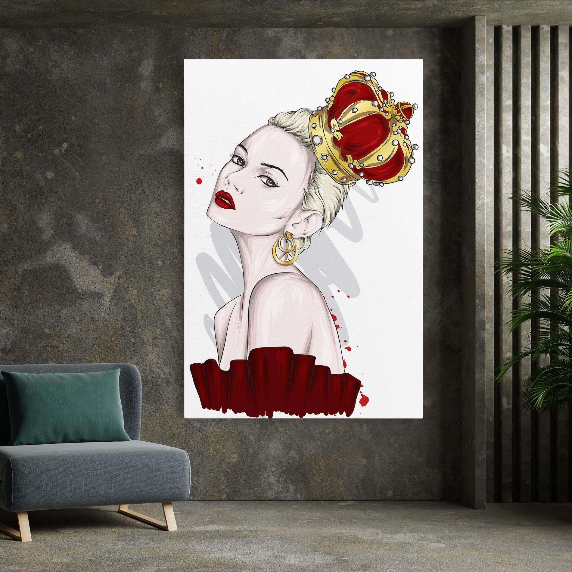 Картина на платно Big Red Crown mockup 7