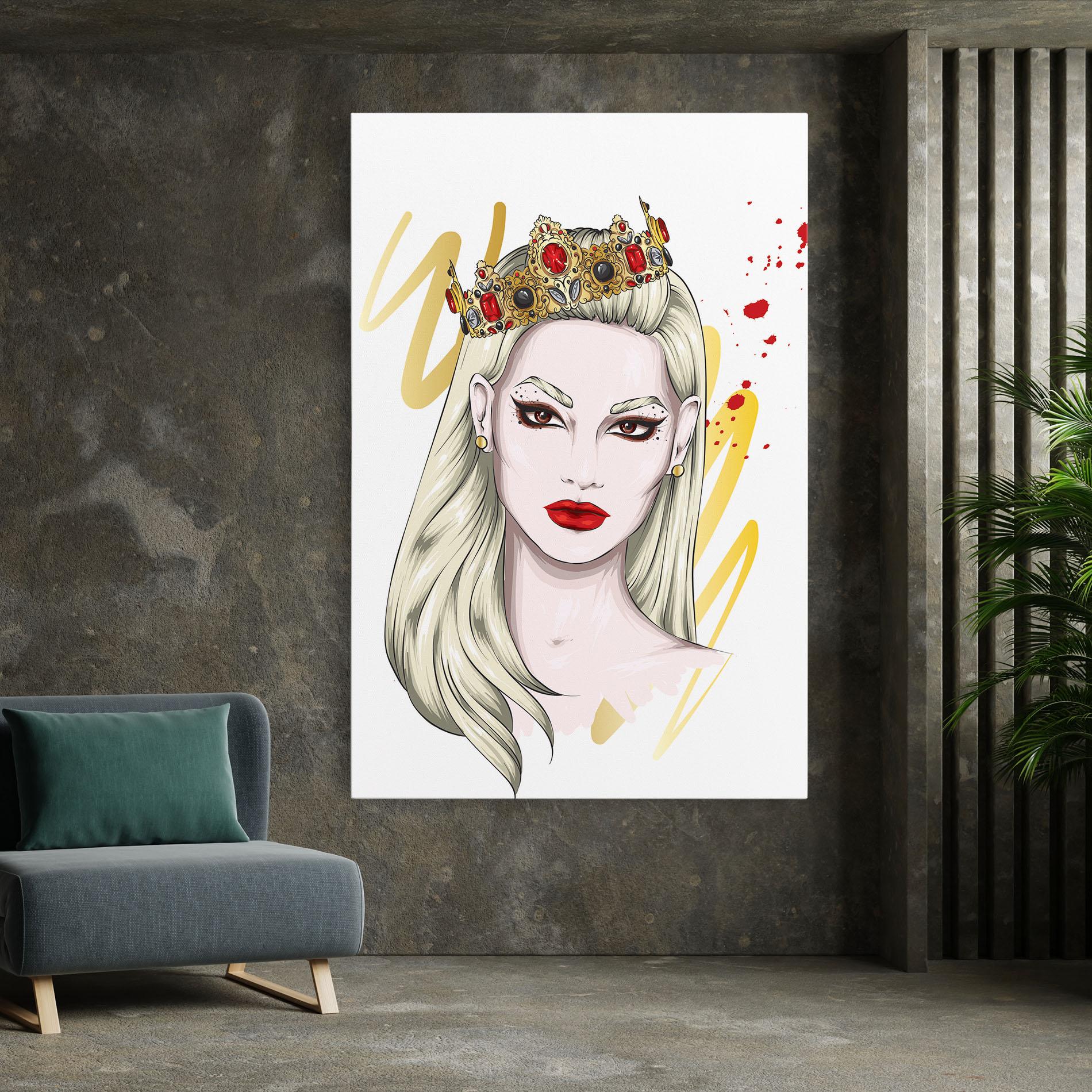 Картина на платно Gold Crown Woman mockup 7