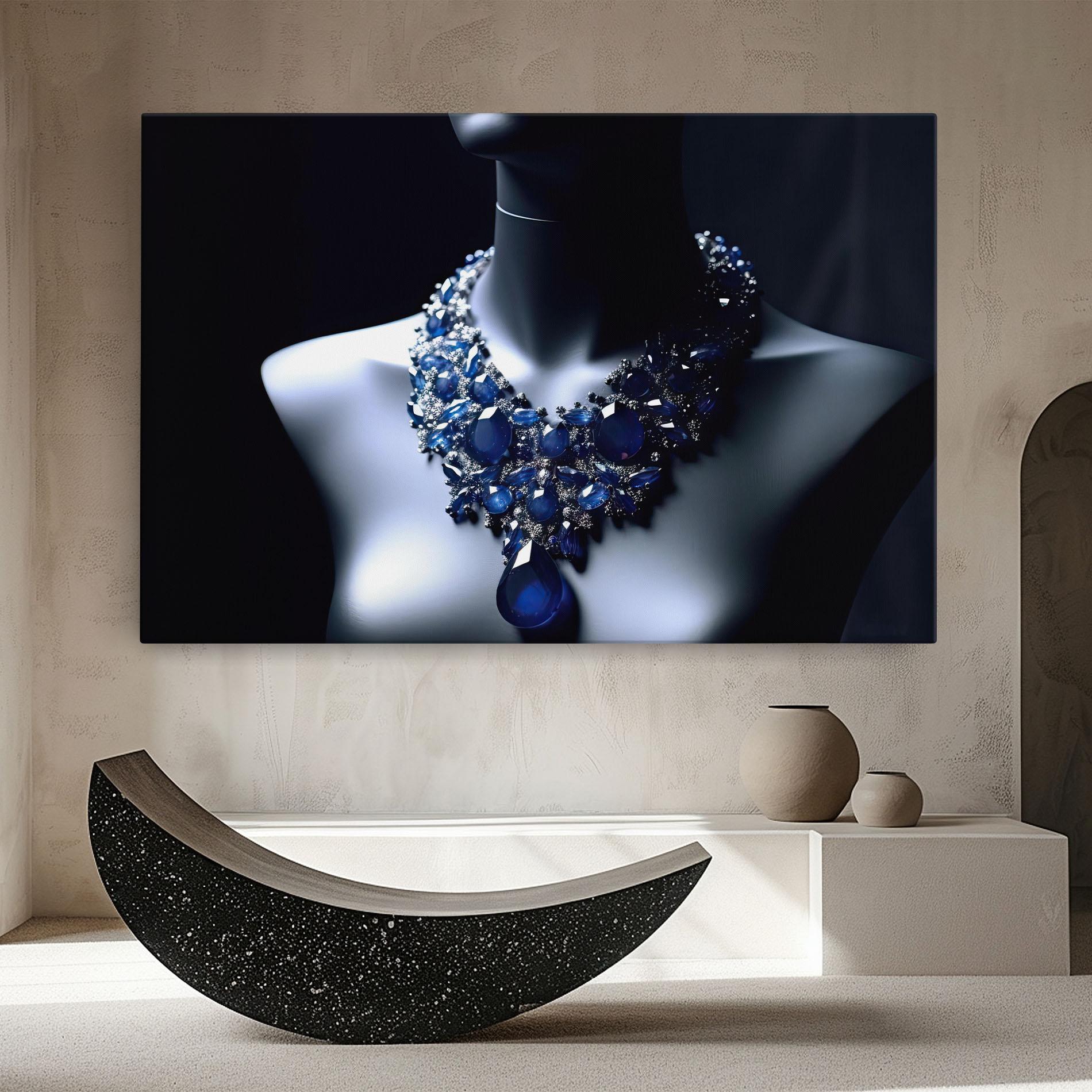 Картина на платно Blue Diamonds Necklace mockup 8