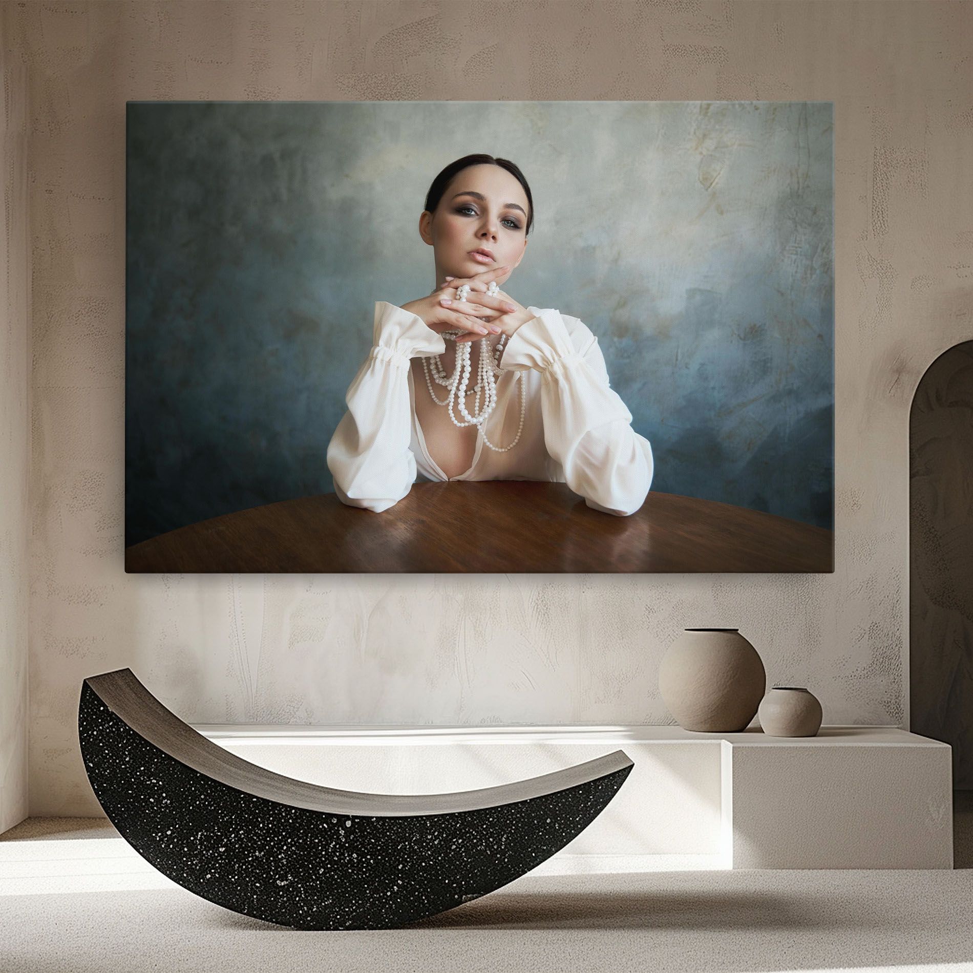 Girl White Pearls mockup 8