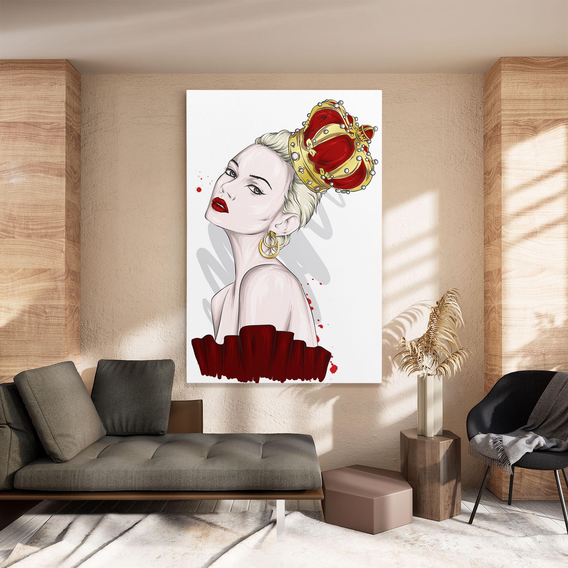 Картина на платно Big Red Crown mockup 8