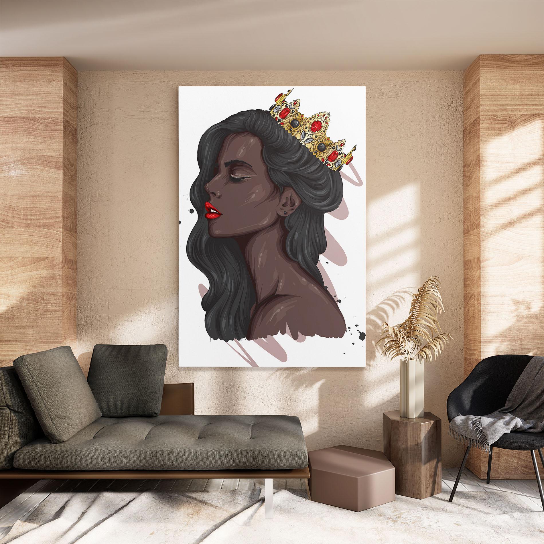 Картина на платно Black Woman With Crown mockup 8