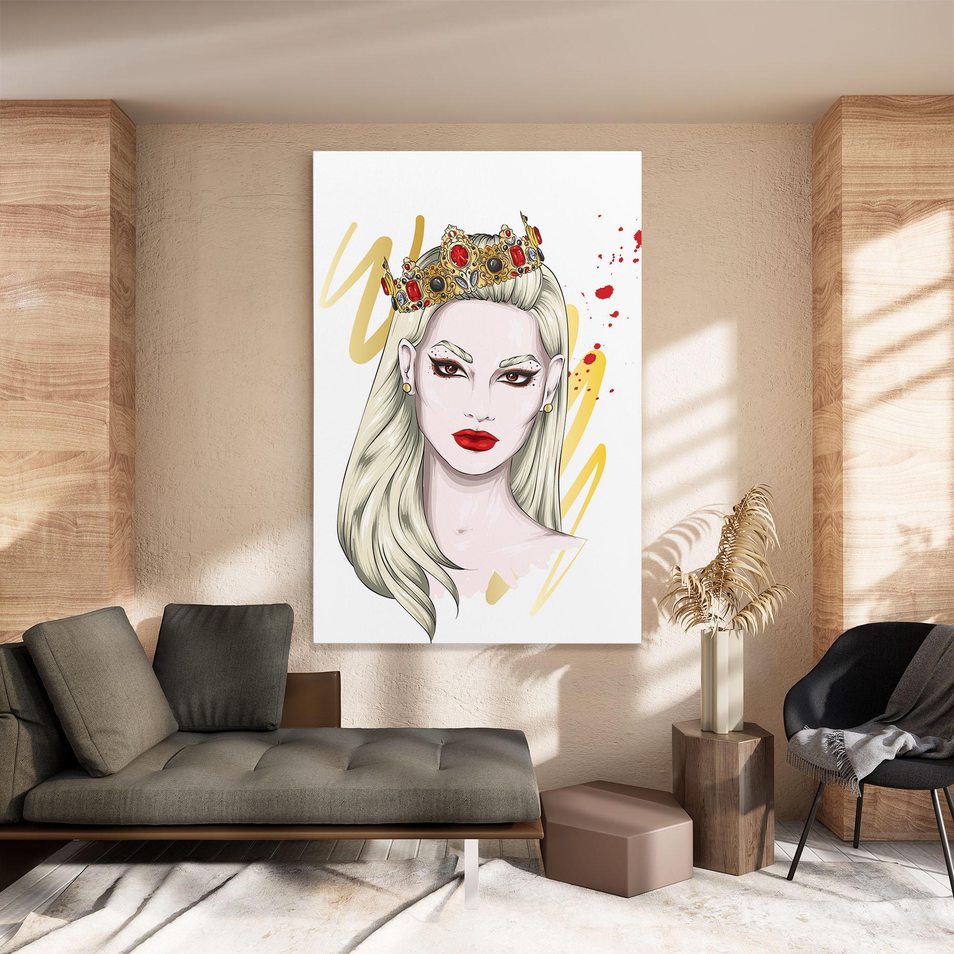 Картина на платно Gold Crown Woman mockup 8