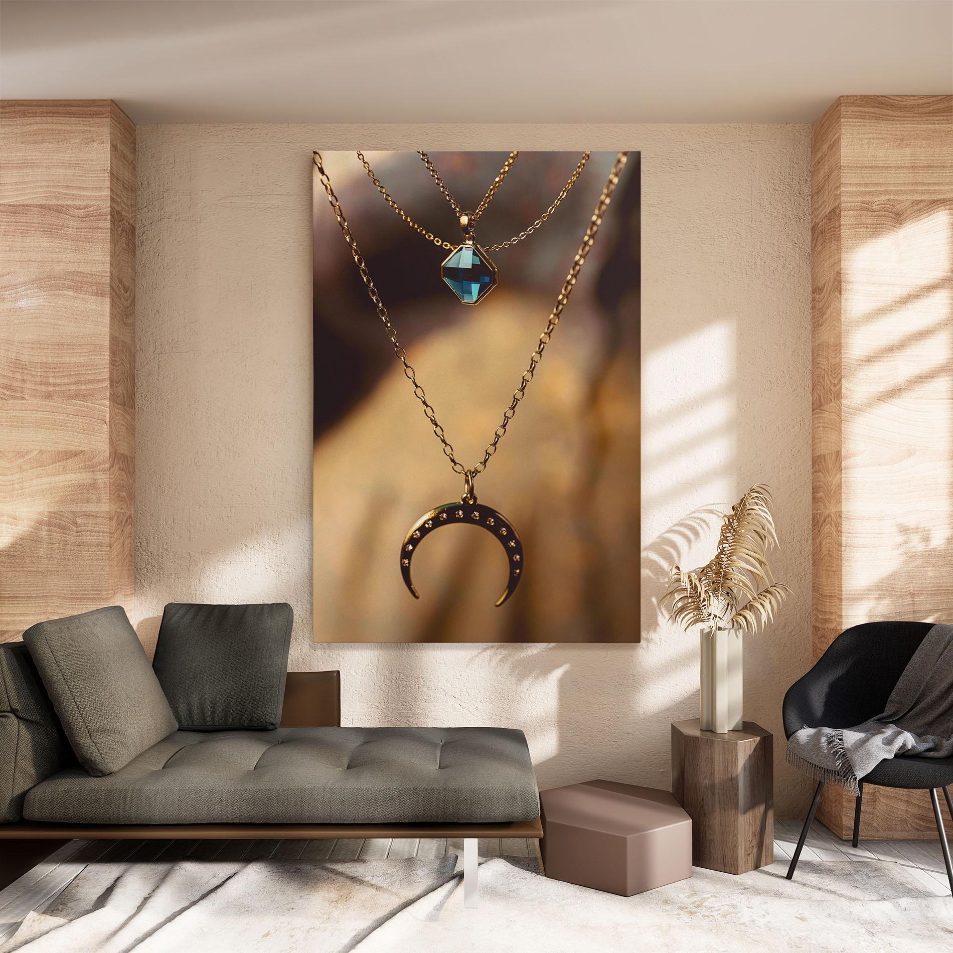 Картина на платно Moon Blue Necklace mockup 8