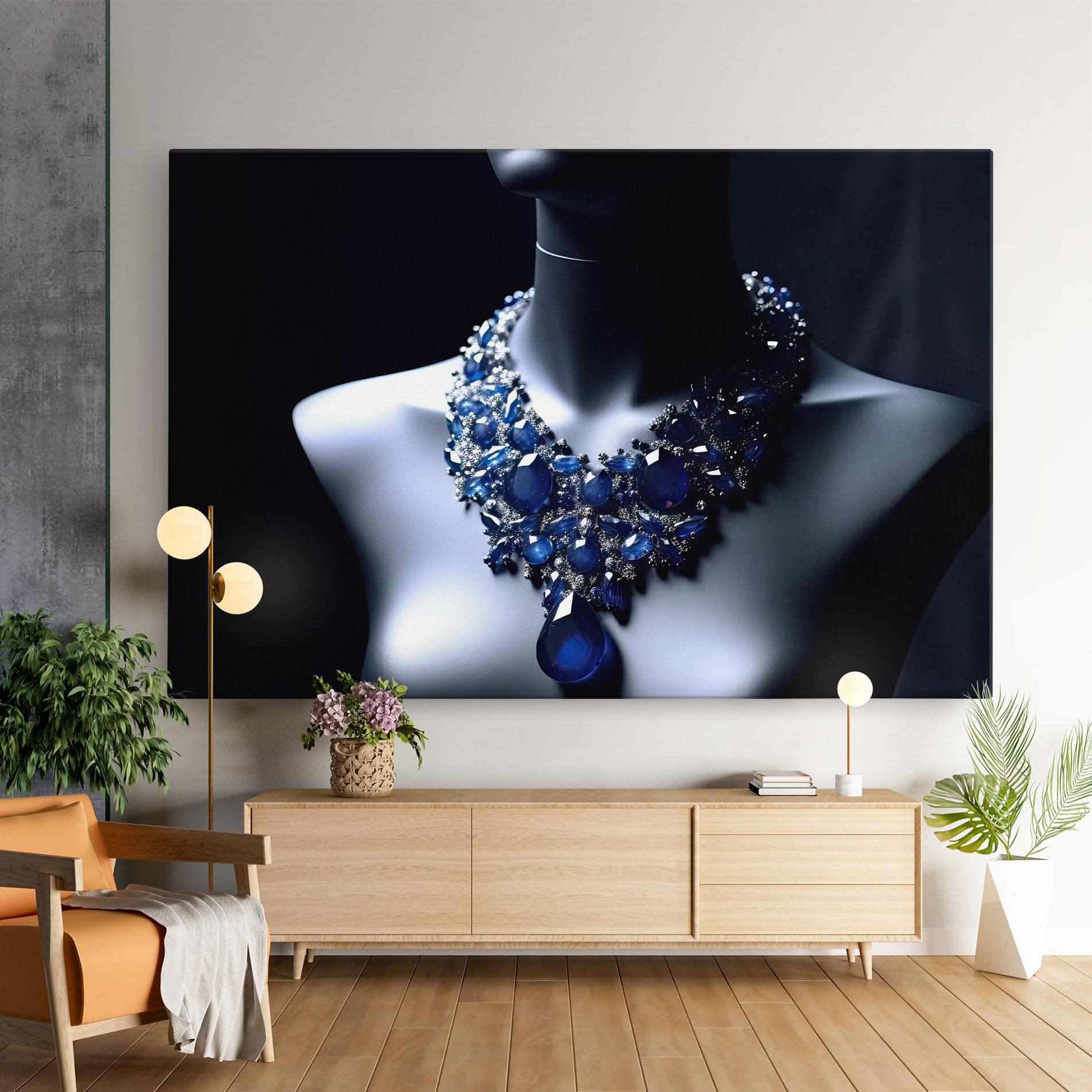 Картина на платно Blue Diamonds Necklace mockup 9