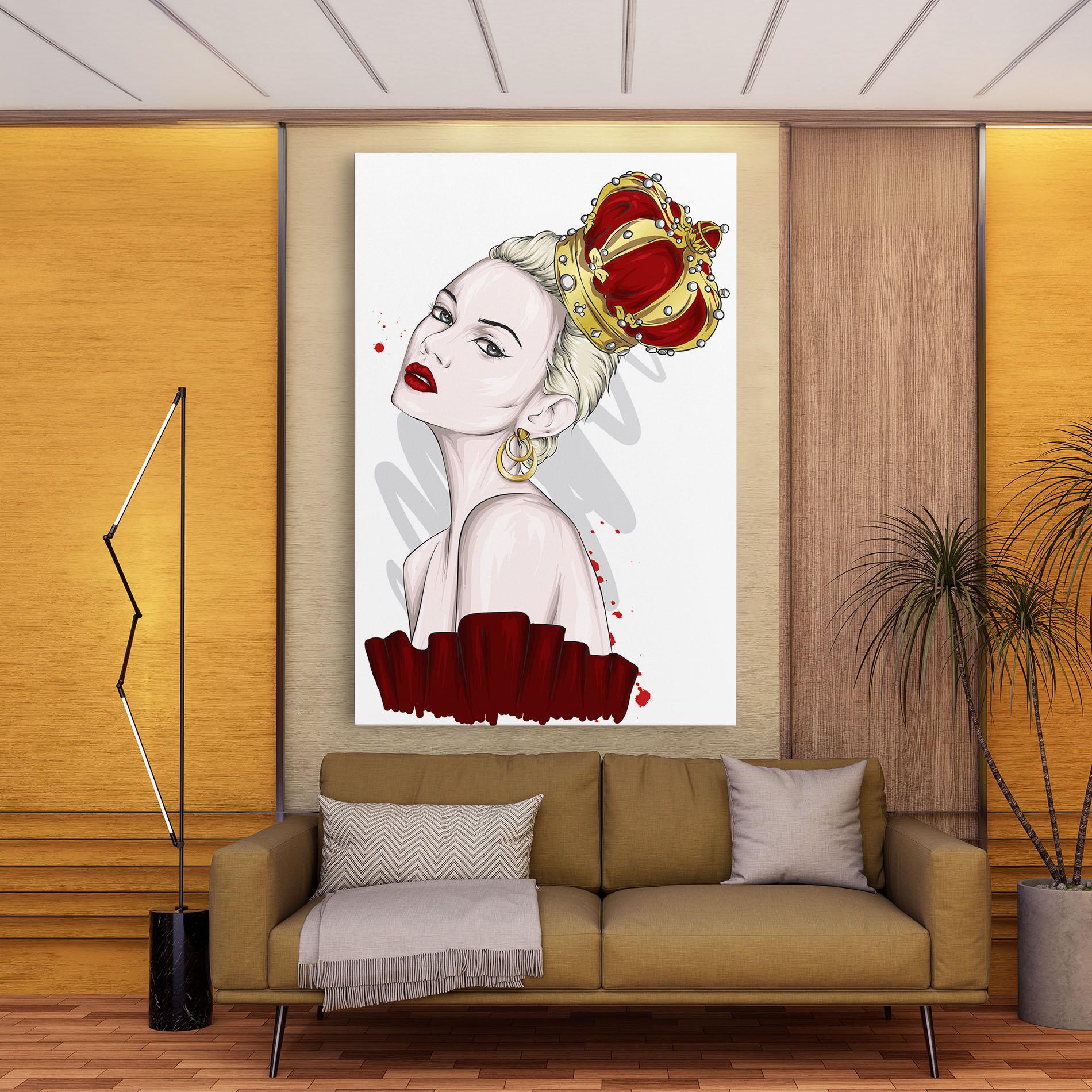 Картина на платно Big Red Crown mockup 9