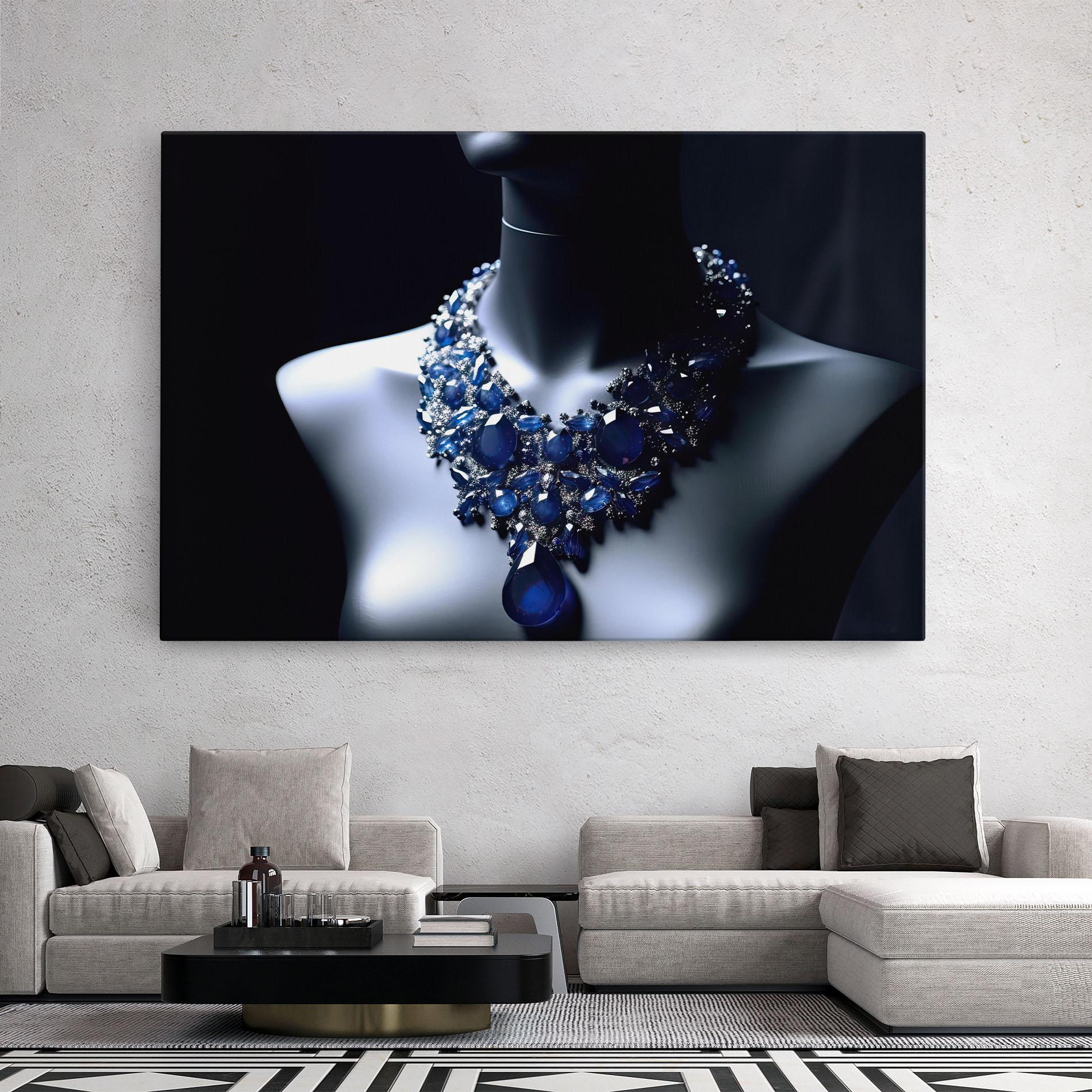 Картина на платно Blue Diamonds Necklace mockup 2