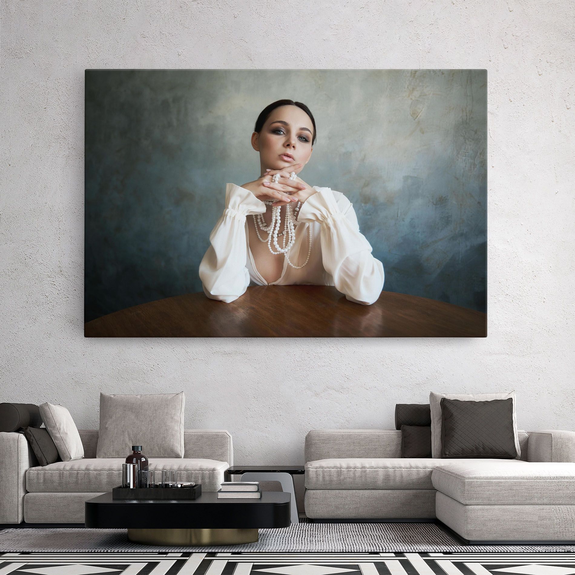 Girl White Pearls mockup 2