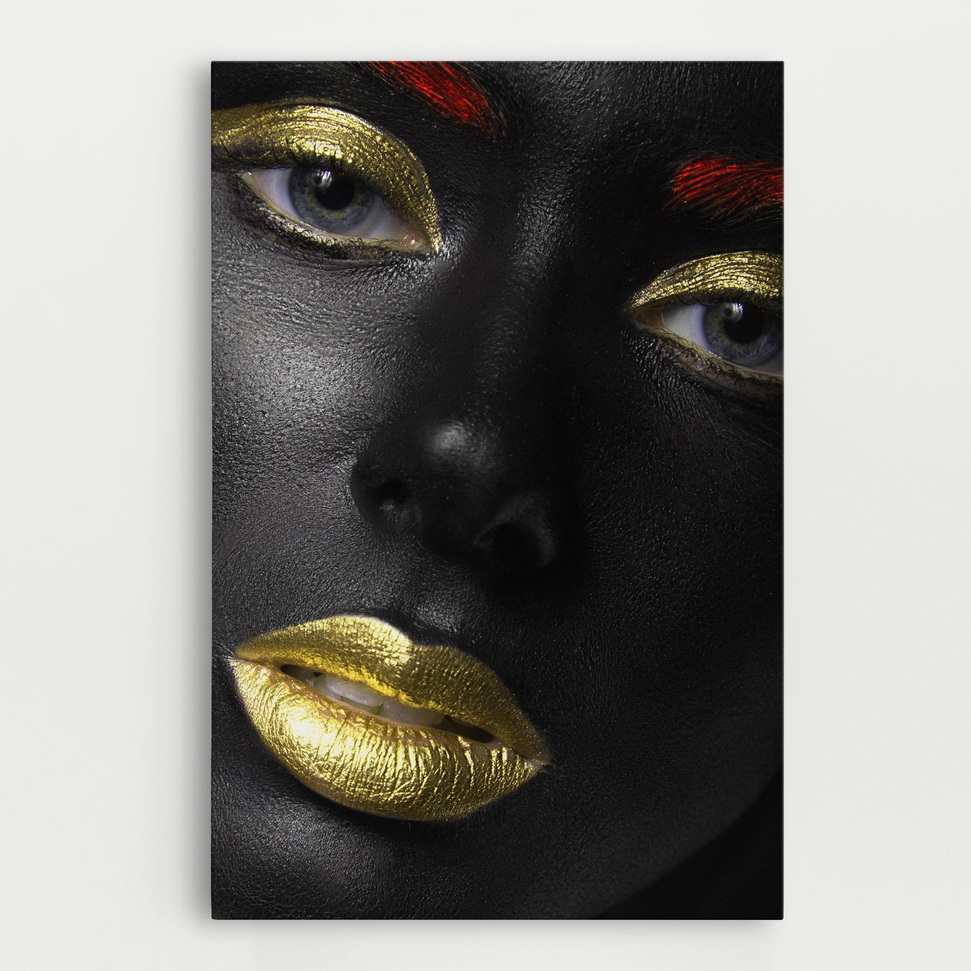 Картина на платно Gold Make Up And Lips mockup 0