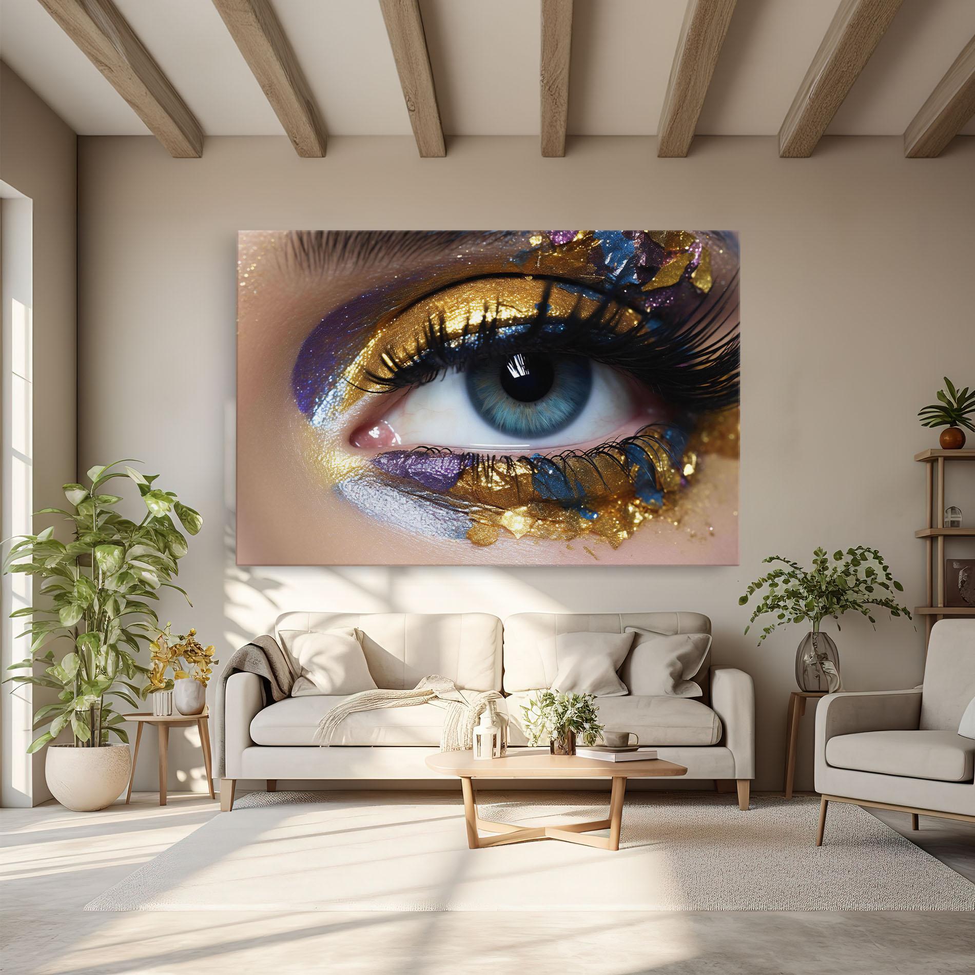 Картина на платно Golden Purple Make Up mockup 6