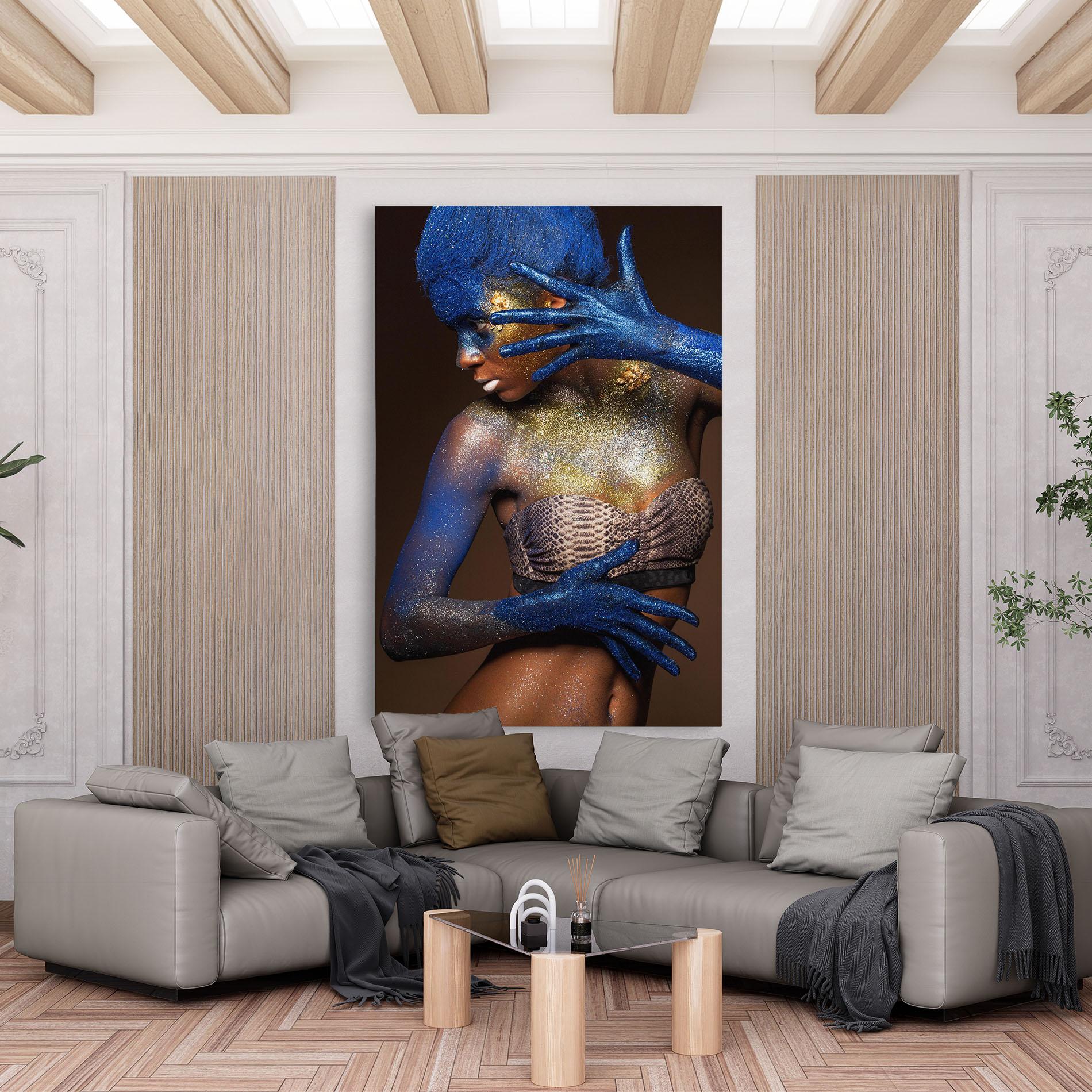 Картина на платно Blue Hair Make Up mockup 6