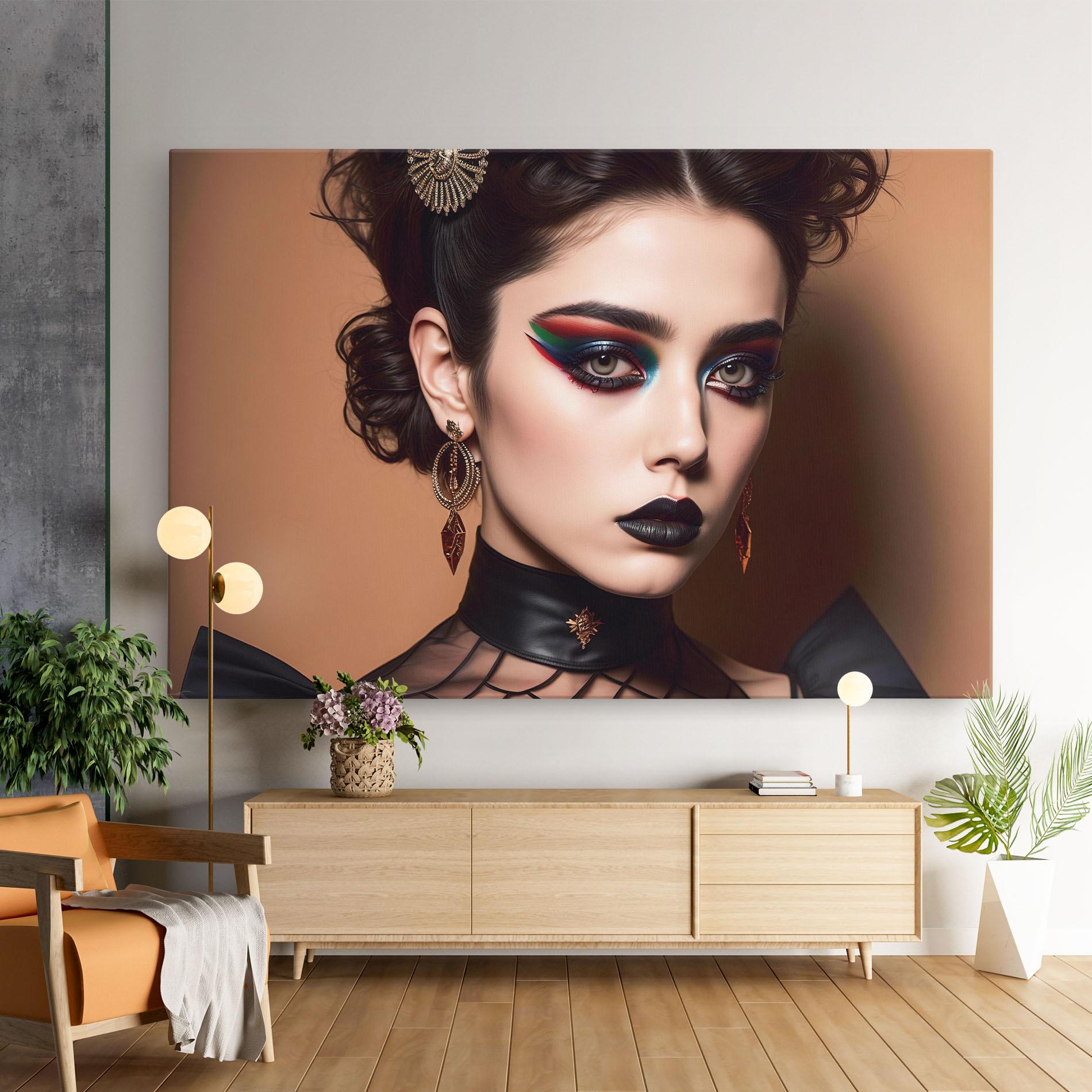 Картина на платно Black Lips Makeup mockup 9