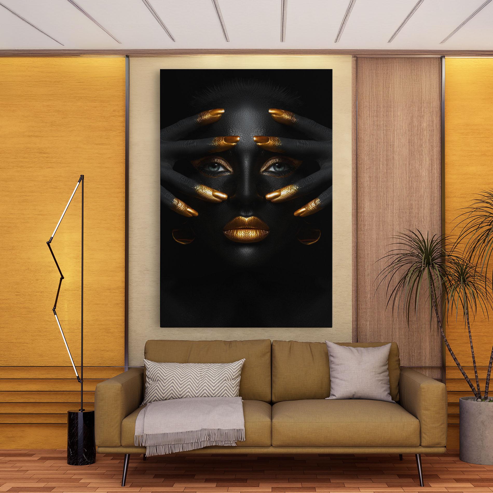 Картина на платно Gold Makeup Fingertips mockup 9