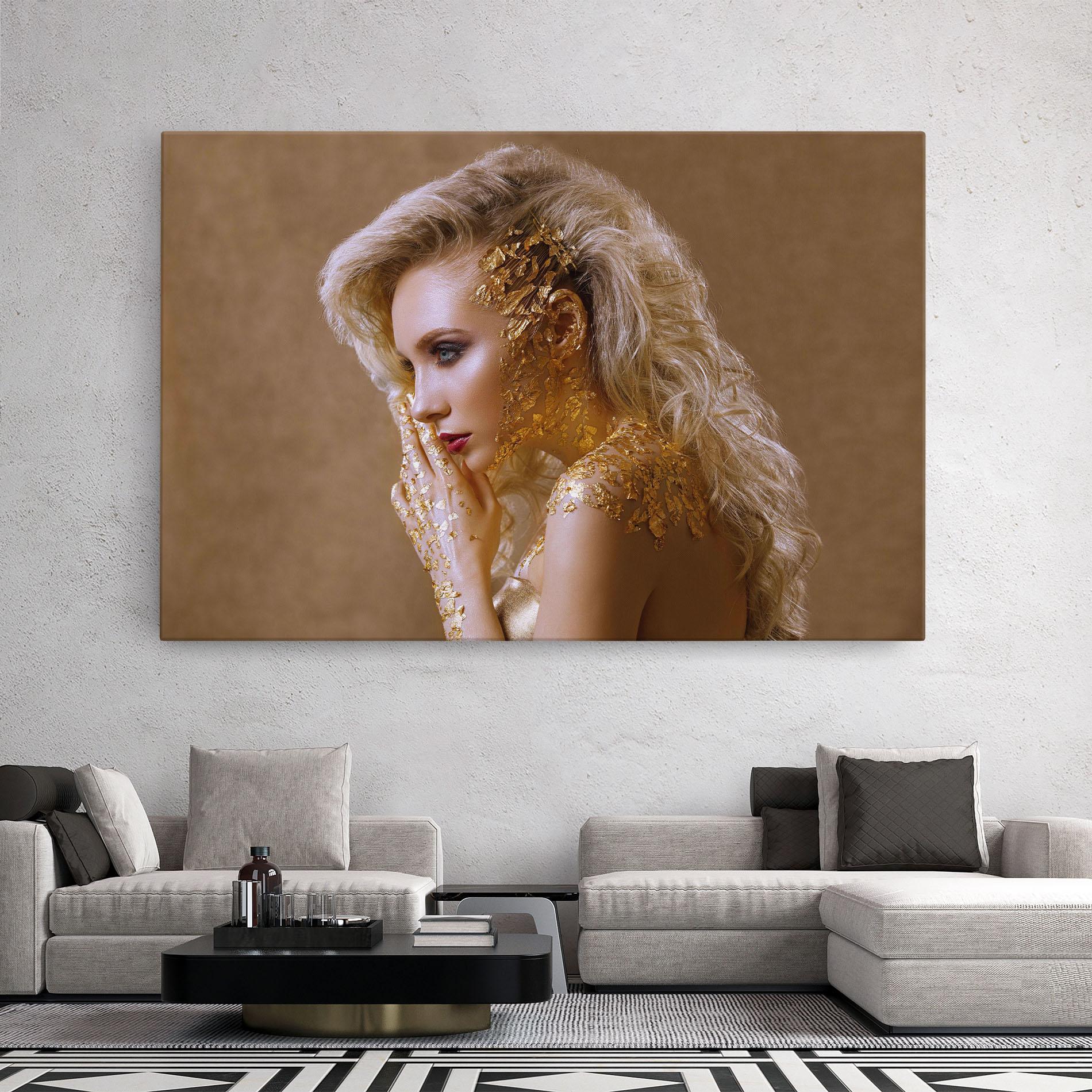 Картина на платно Gold Paper Makeup mockup 2