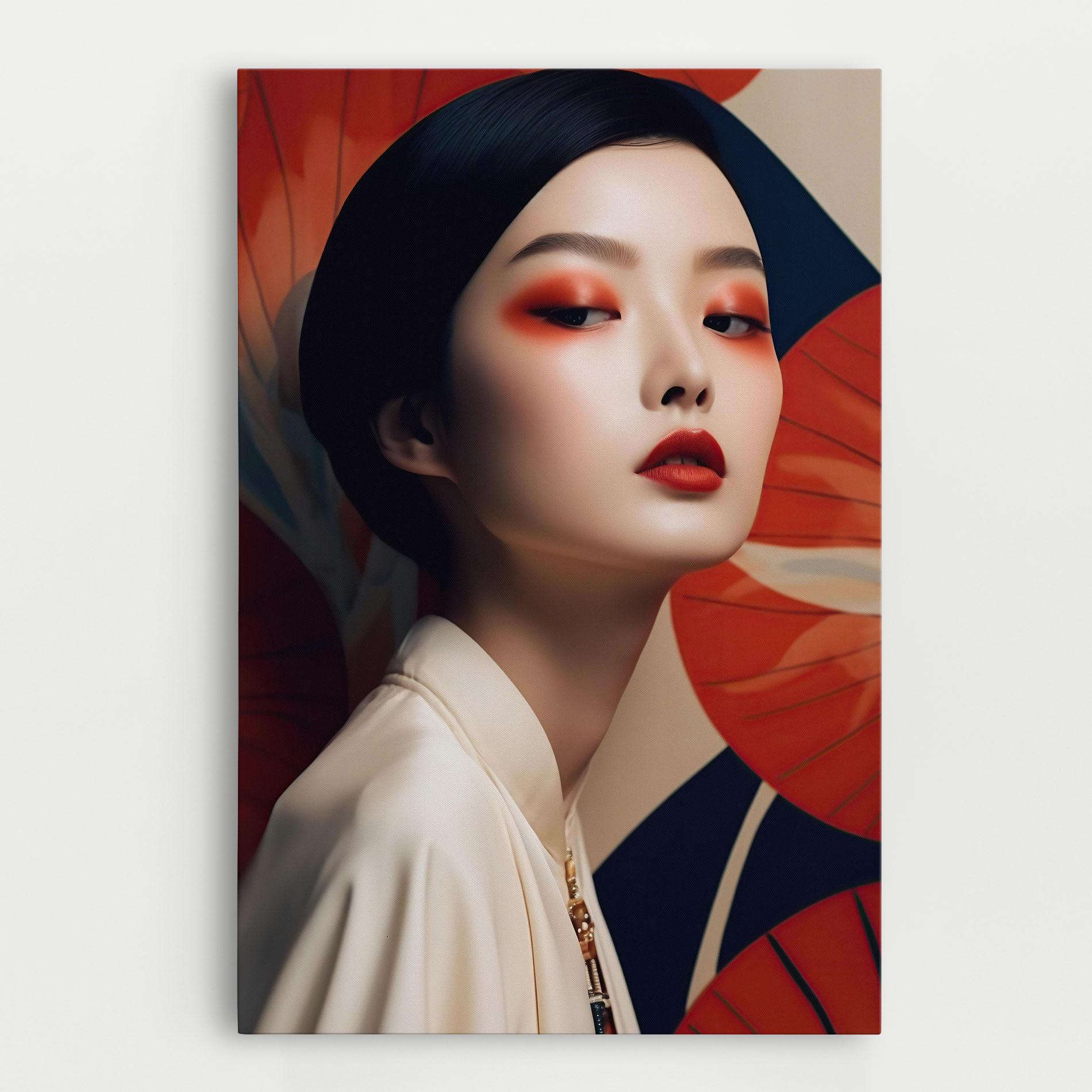 Картина на платно Asiatic Red Lips mockup 0