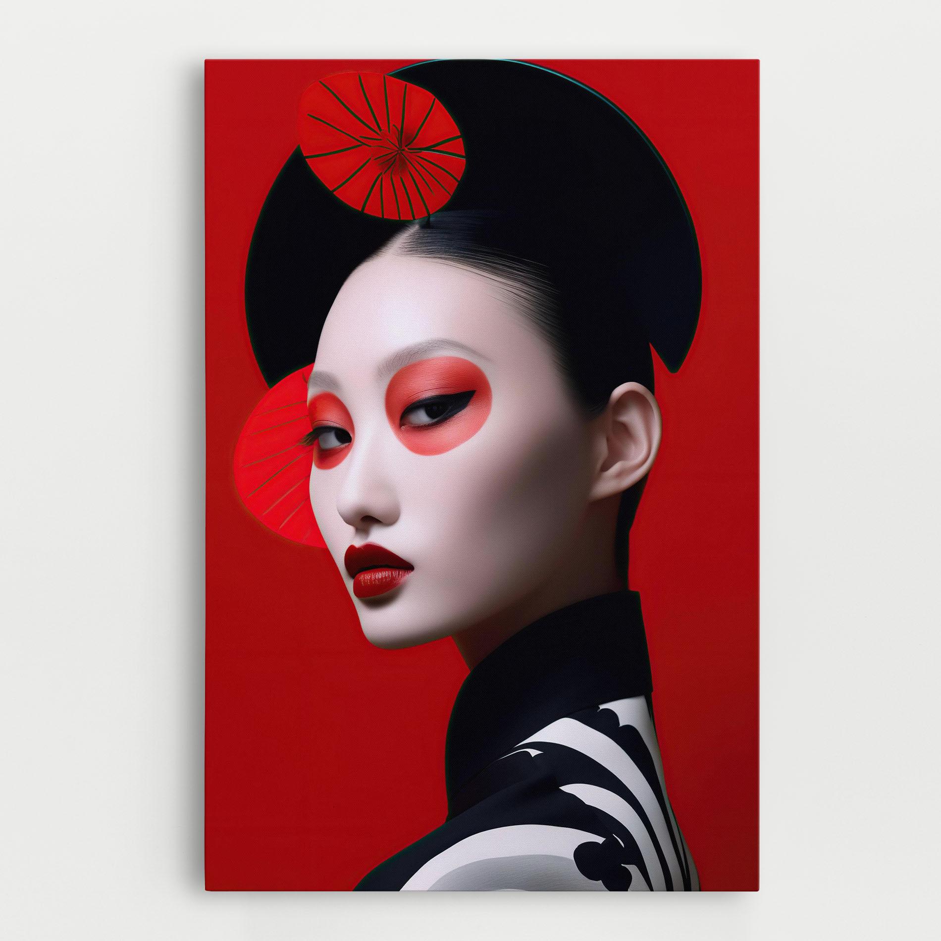 Картина на платно Asiatic Red Makeup mockup 0