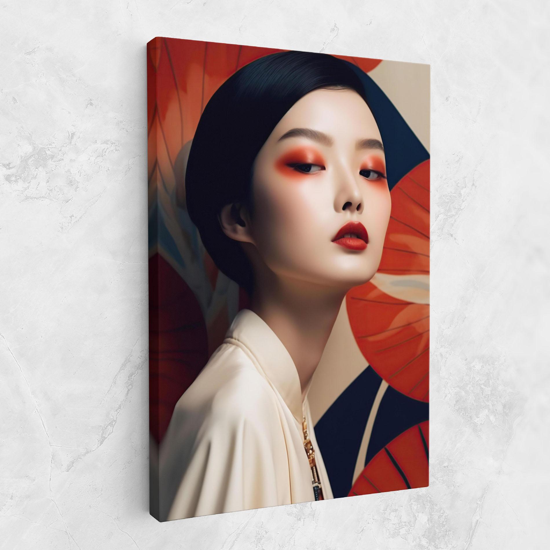 Картина на платно Asiatic Red Lips mockup 1