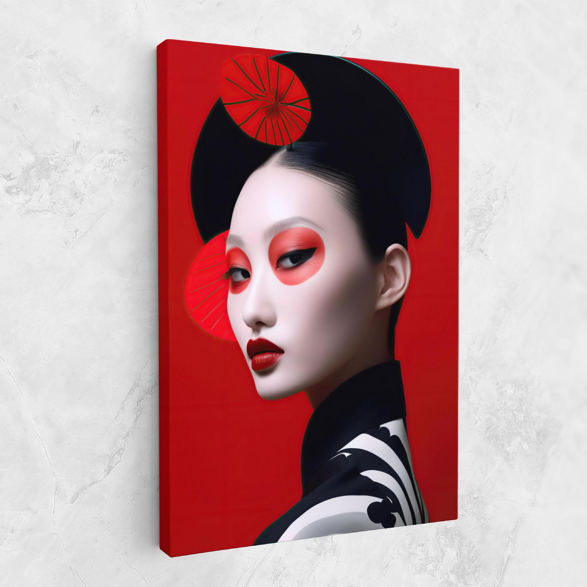 Картина на платно Asiatic Red Makeup mockup 1