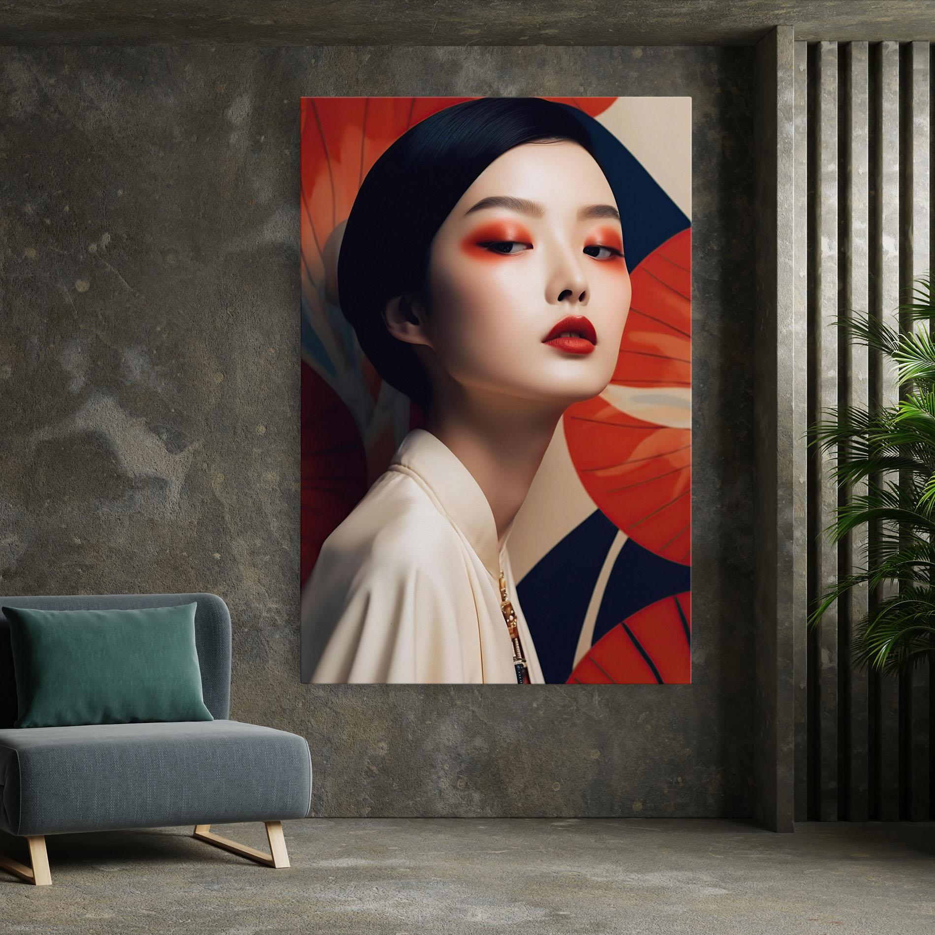 Картина на платно Asiatic Red Lips mockup 7