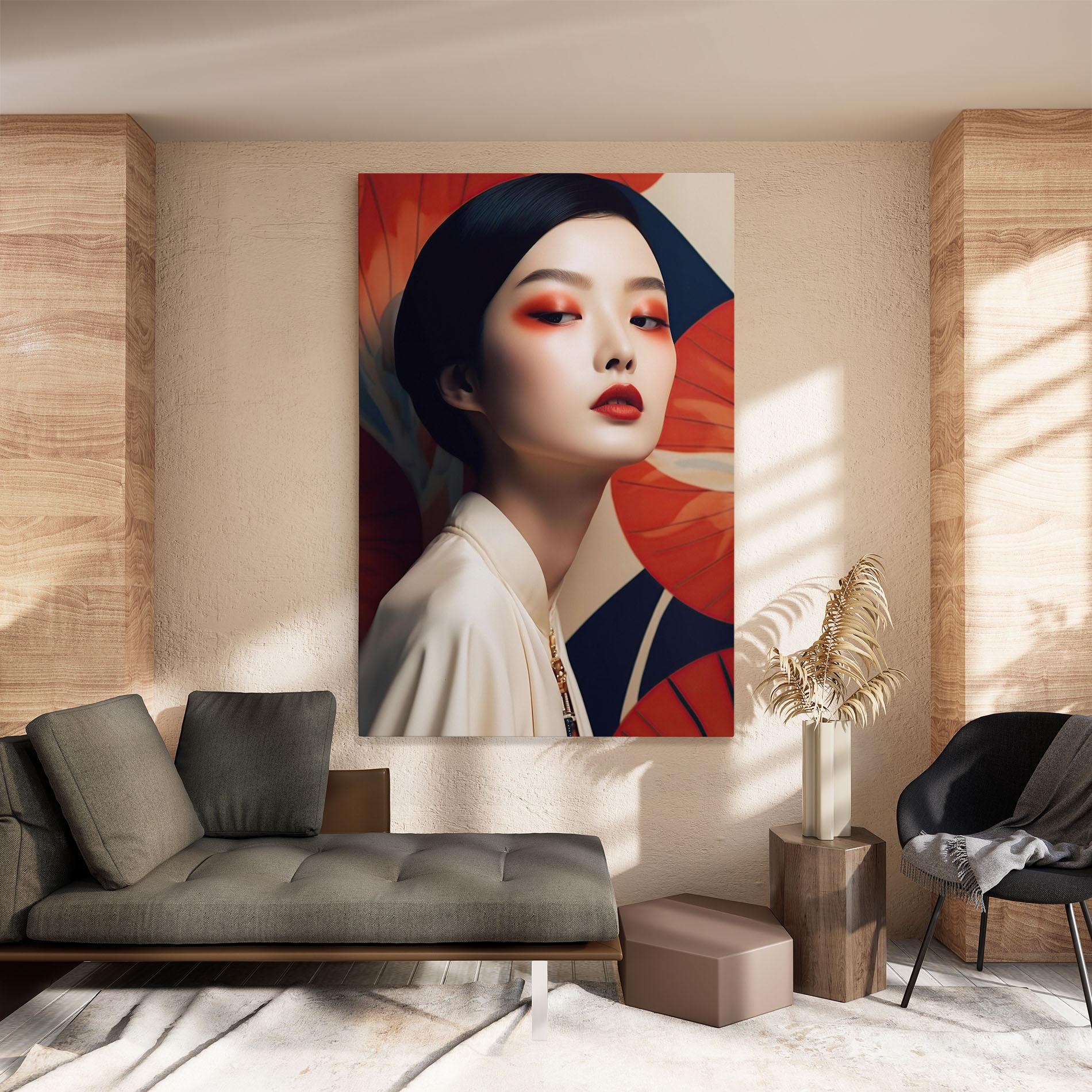 Картина на платно Asiatic Red Lips mockup 8