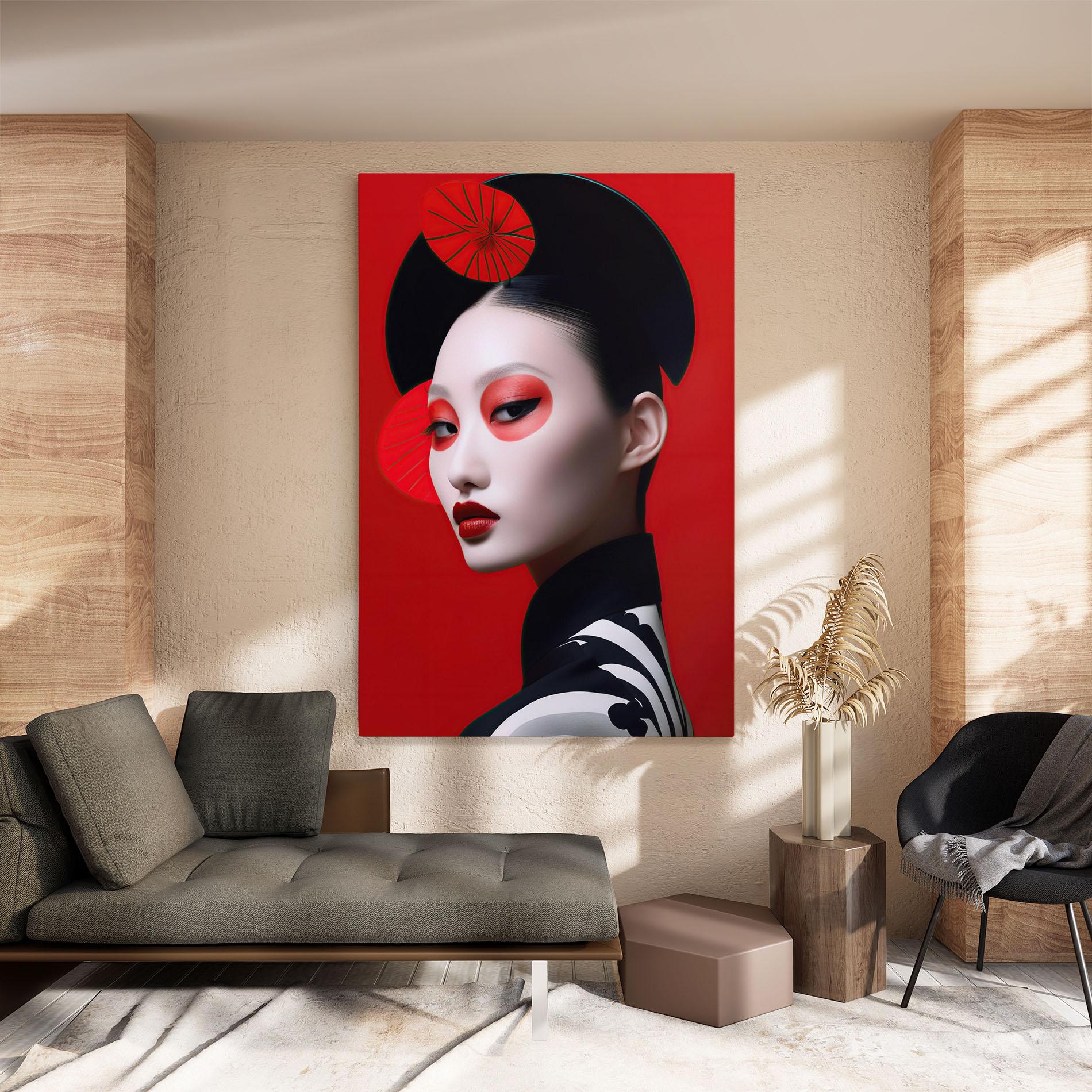 Картина на платно Asiatic Red Makeup mockup 8