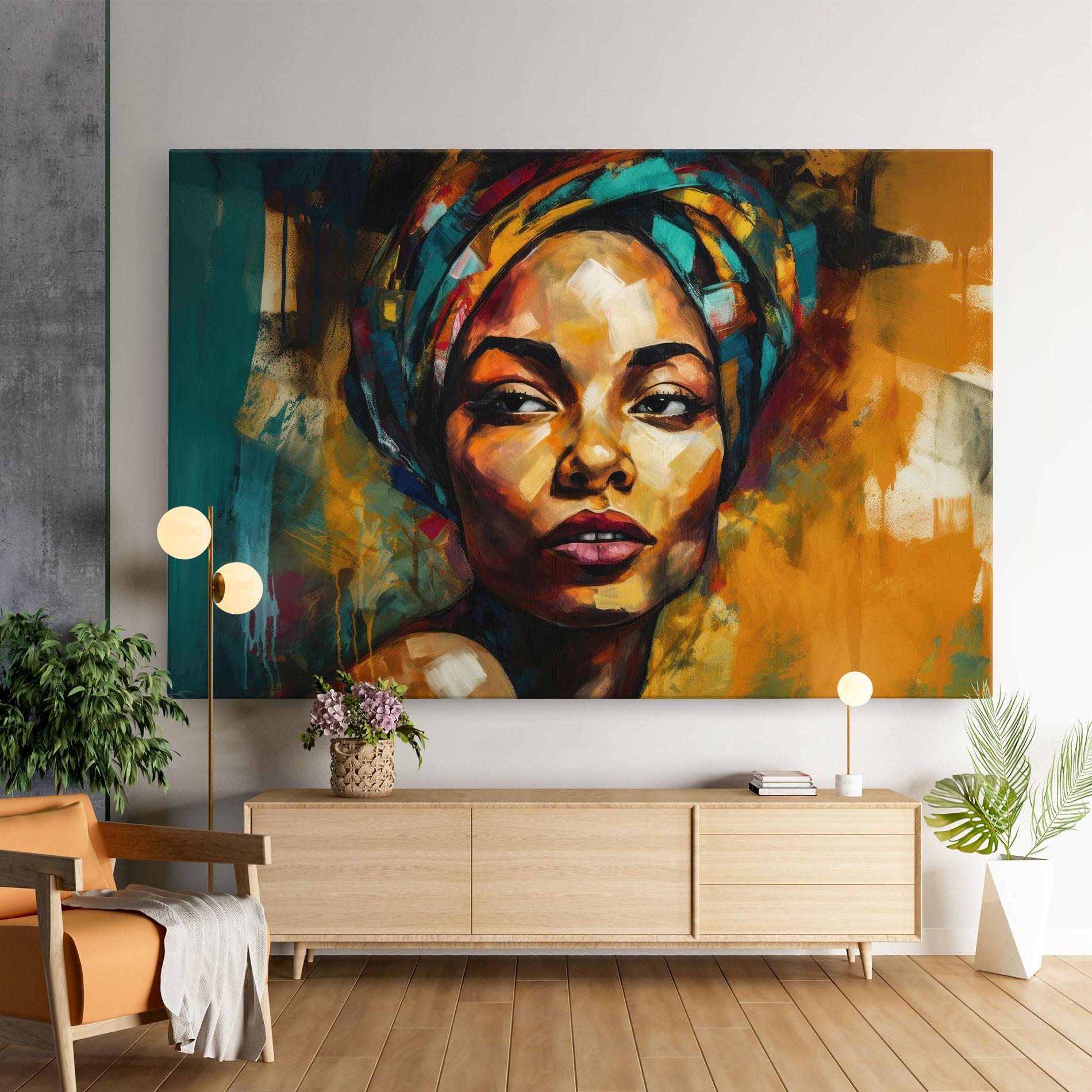 Картина на платно African Woman Looking mockup 9