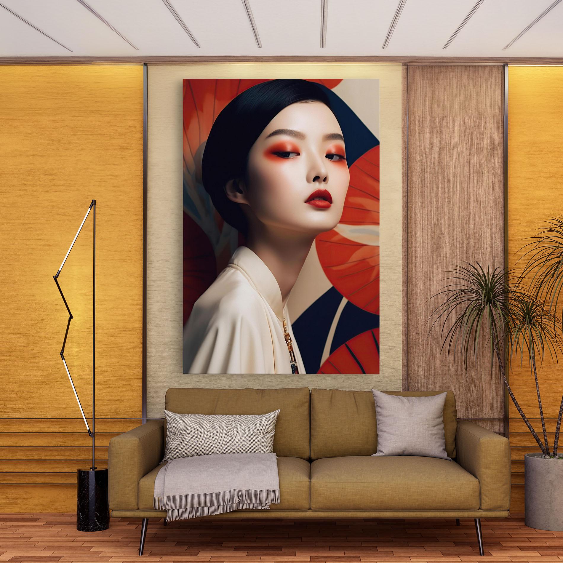 Картина на платно Asiatic Red Lips mockup 9