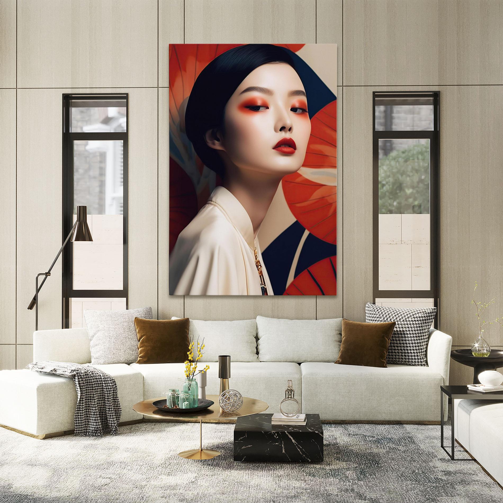 Картина на платно Asiatic Red Lips mockup 2