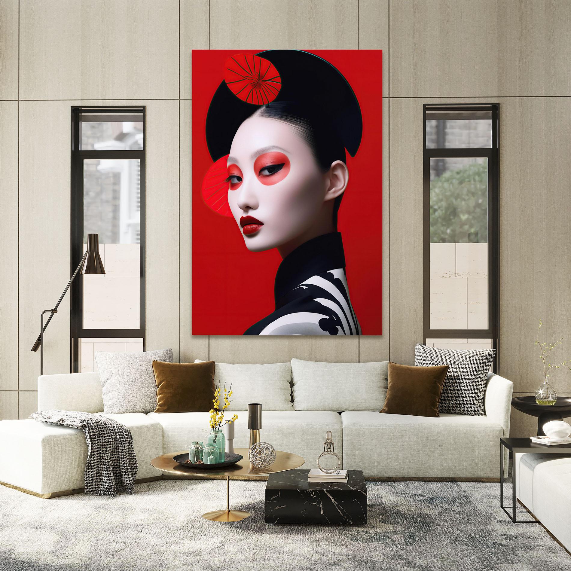 Картина на платно Asiatic Red Makeup mockup 2