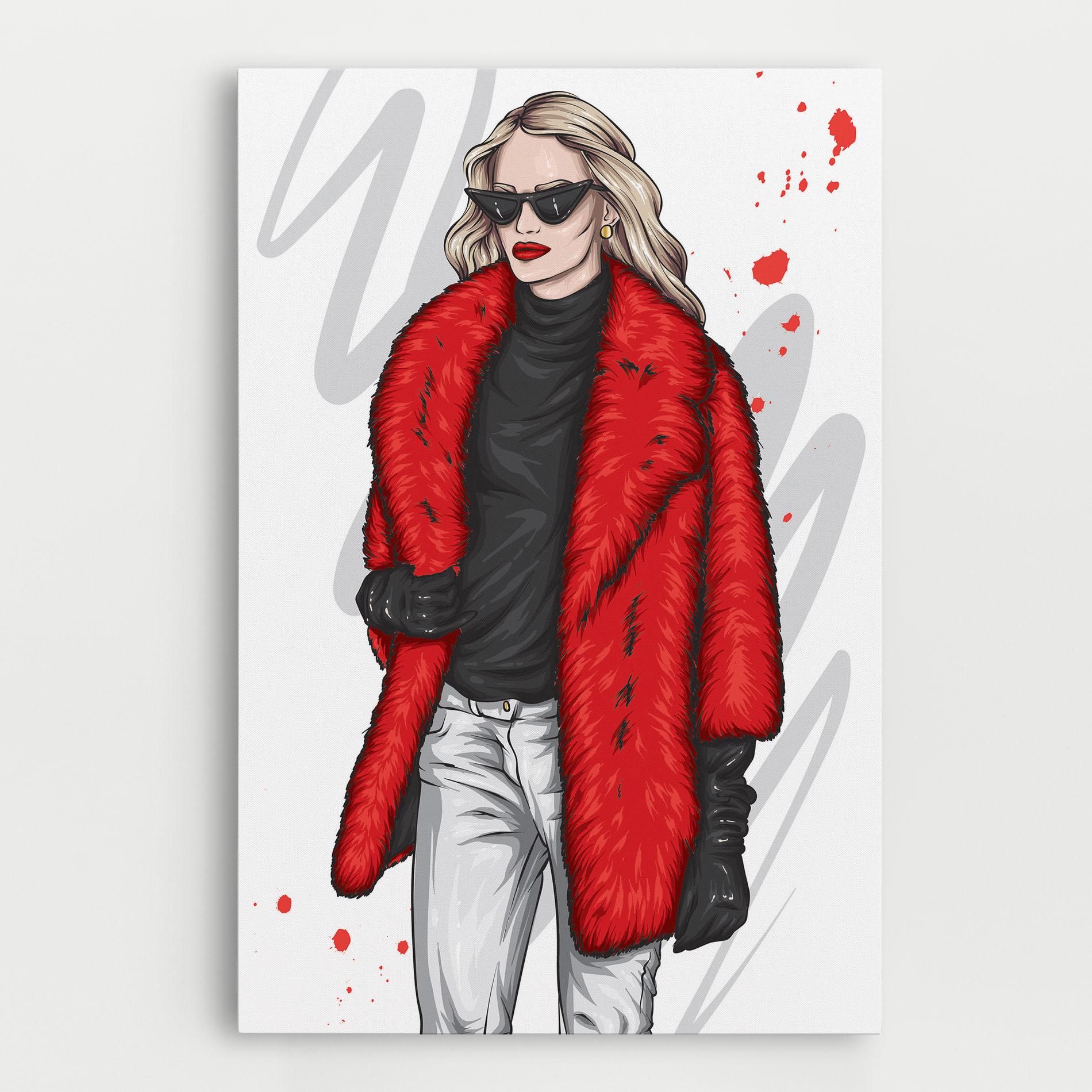 Картина на платно Black Blouse Woman mockup 0