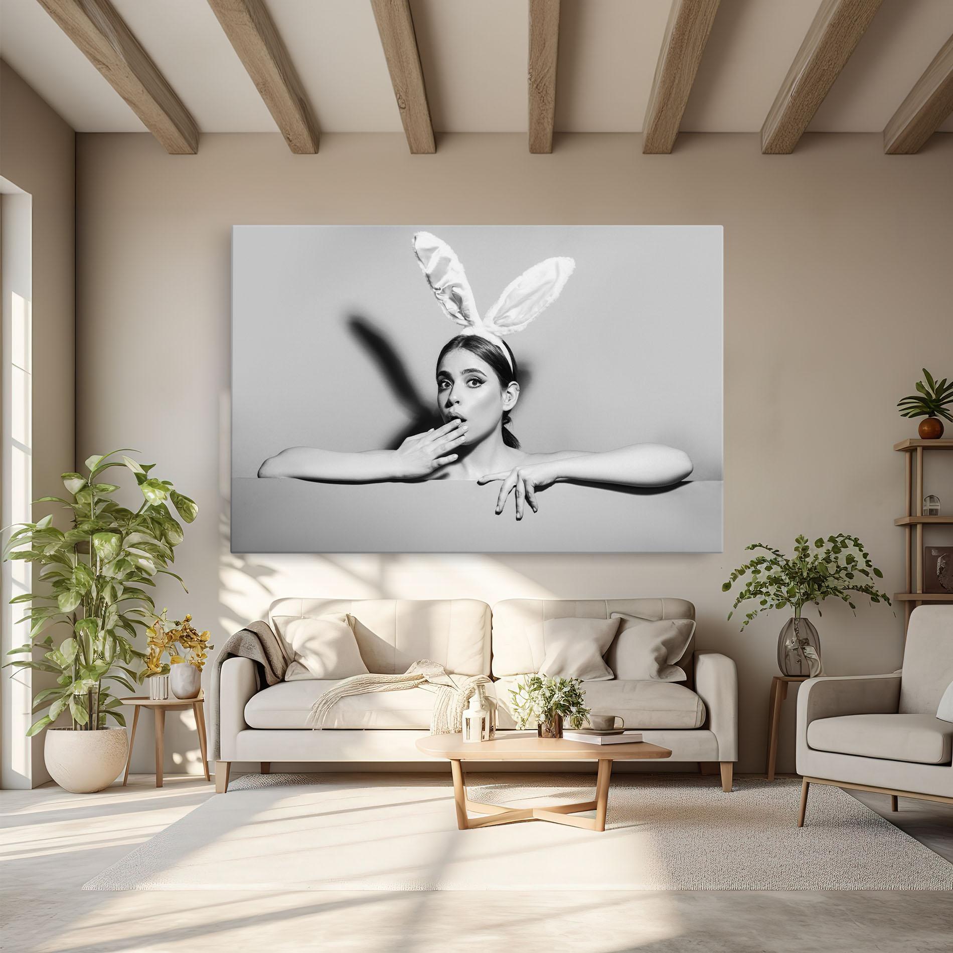 Картина на платно Bunny Ears Peeking mockup 6