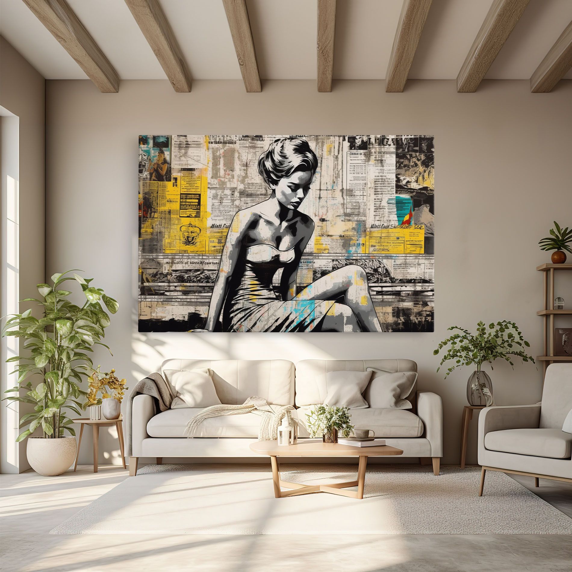 Newspaper Painting Girl mockup 6