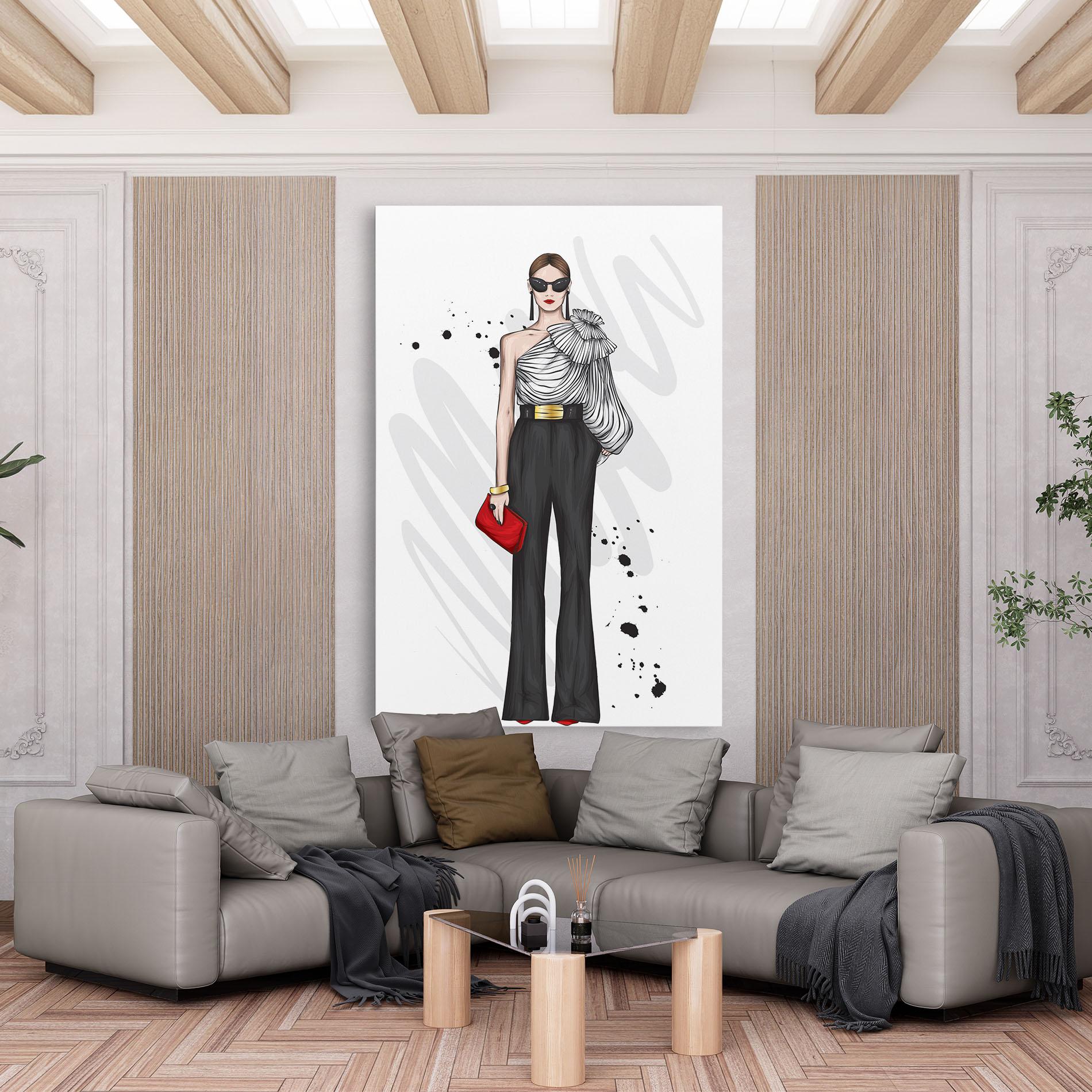 Картина на платно Tall Black Pants mockup 6