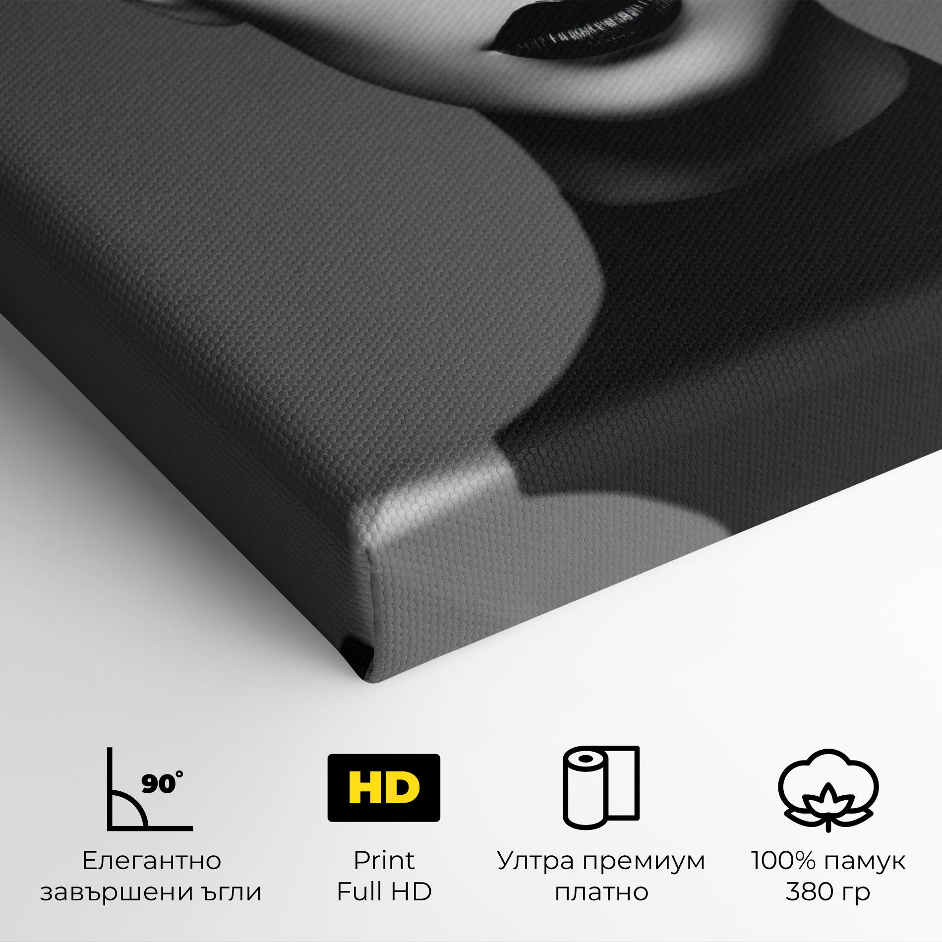 Картина на платно Black Lines On Face mockup 4