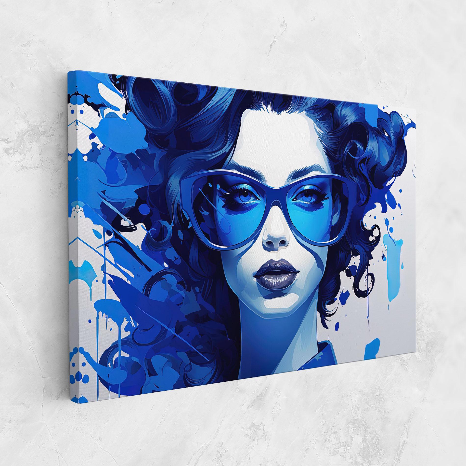 Картина на платно Big Blue Glasses mockup 1