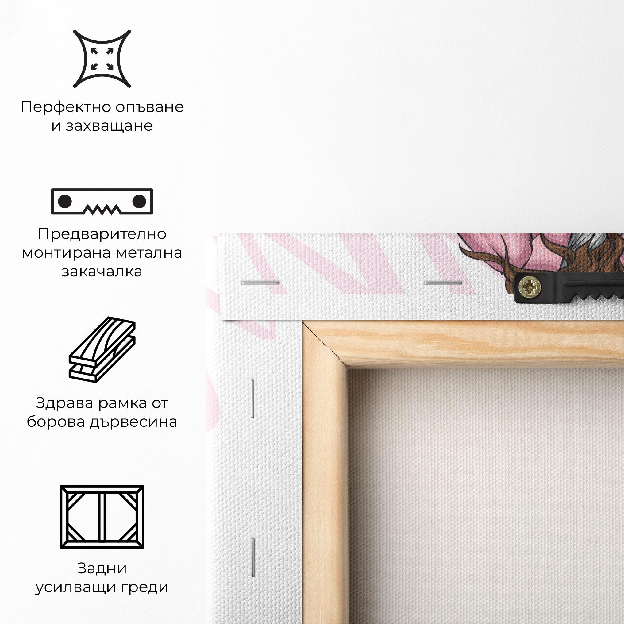 Картина на платно Pink Coat Woman mockup 5