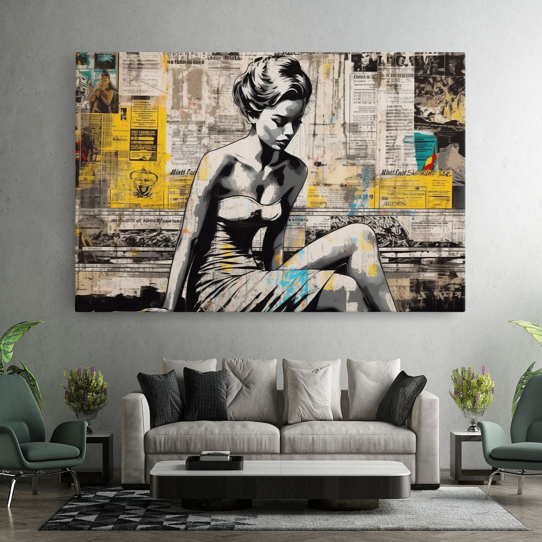 Newspaper Painting Girl mockup 7