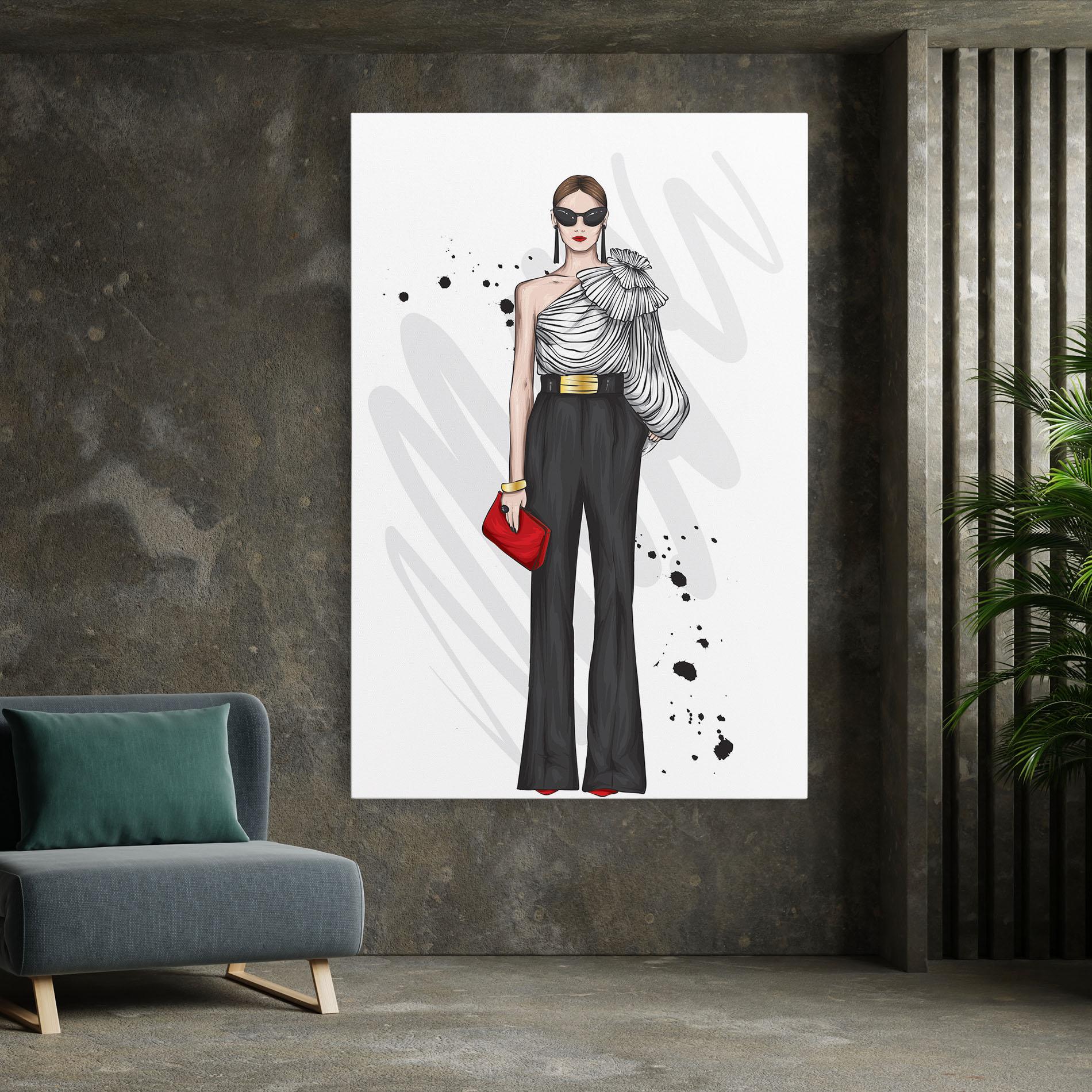 Картина на платно Tall Black Pants mockup 7