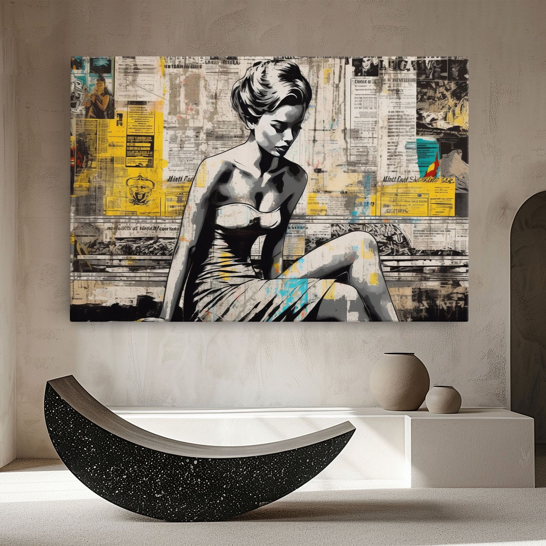 Newspaper Painting Girl mockup 8