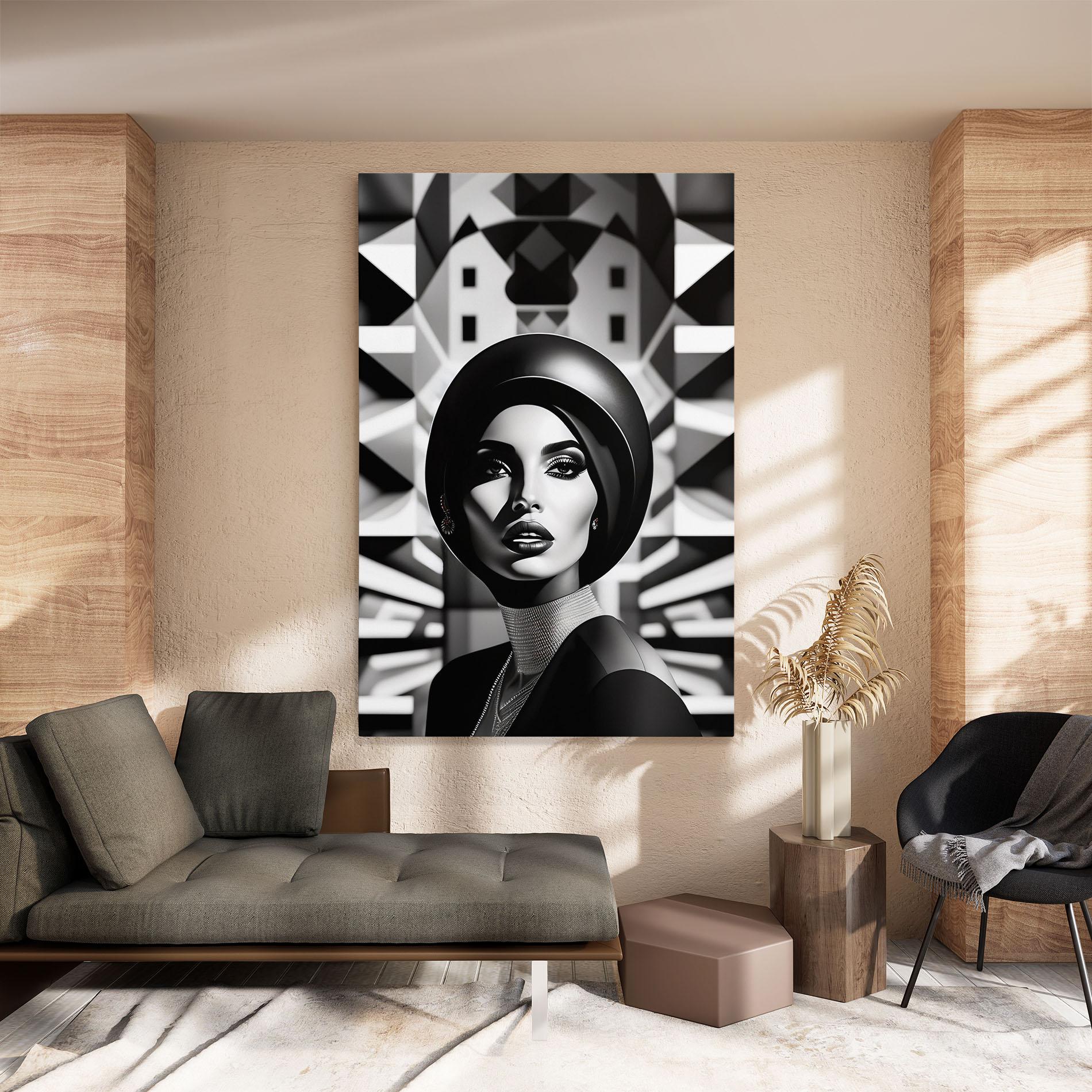 Картина на платно Big Black Hat mockup 8