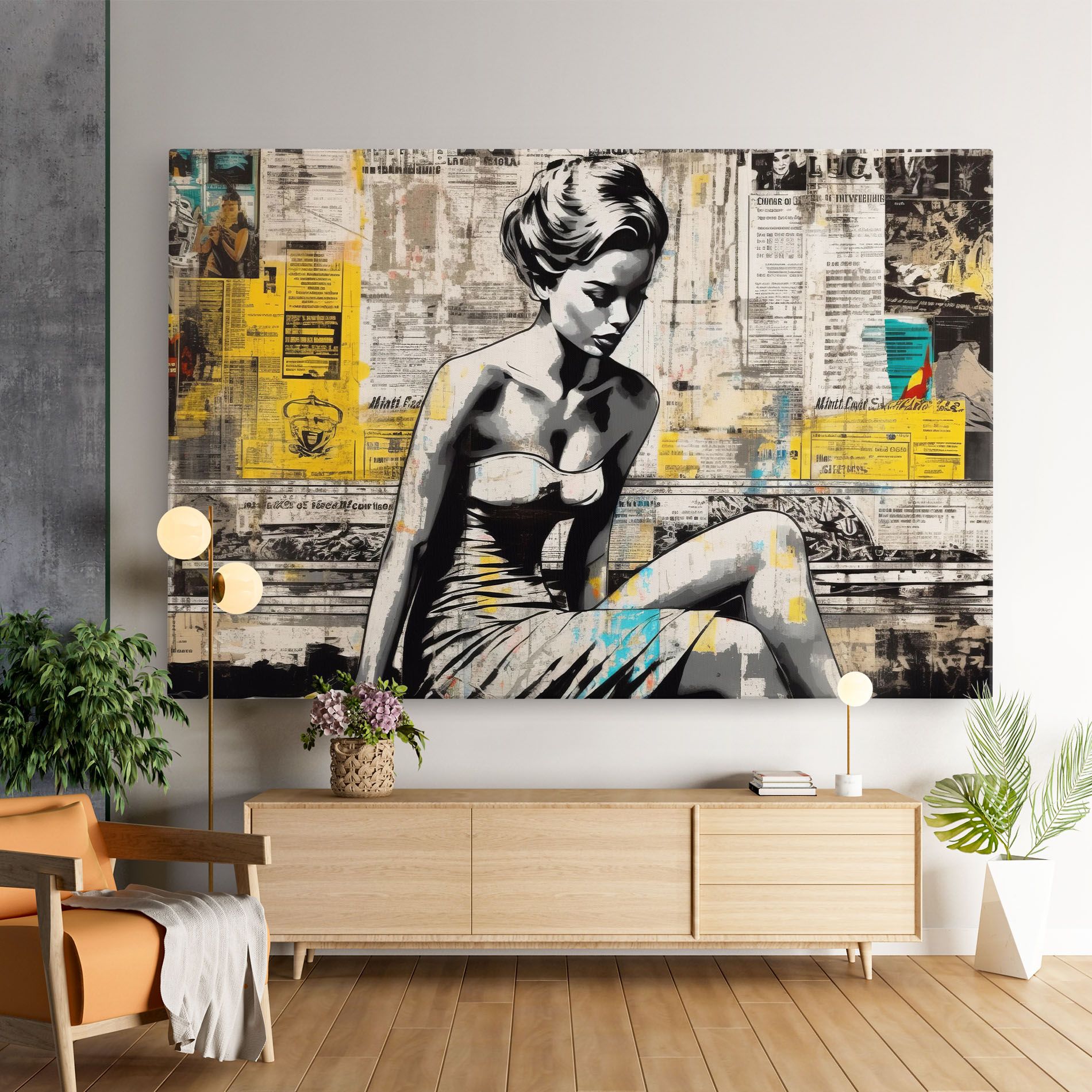 Newspaper Painting Girl mockup 9