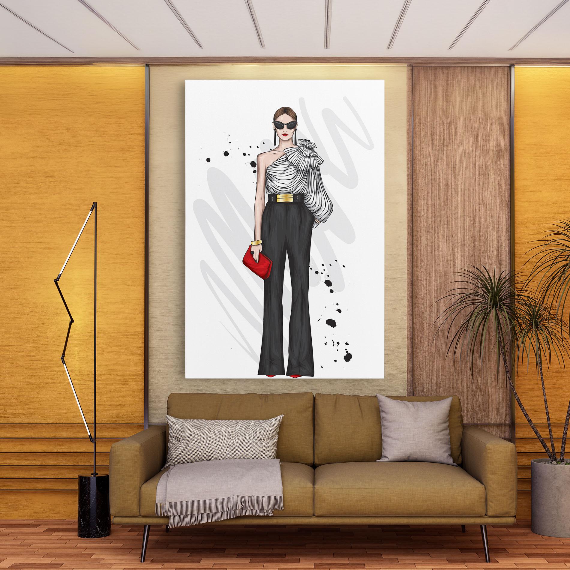 Картина на платно Tall Black Pants mockup 9