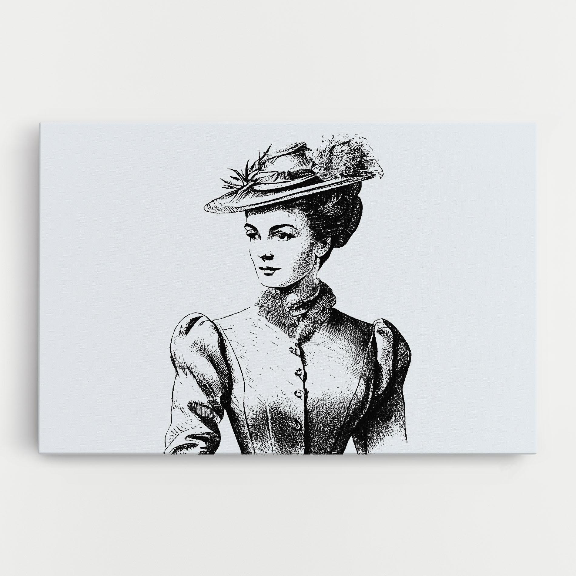 Картина на платно Noble Lady Hat mockup 0